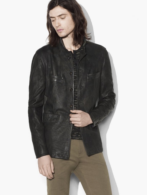 John Varvatos Vintage Inspired Leather Jacket