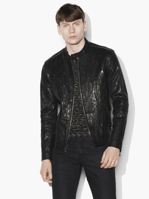 John Varvatos Leather Studded Jacket