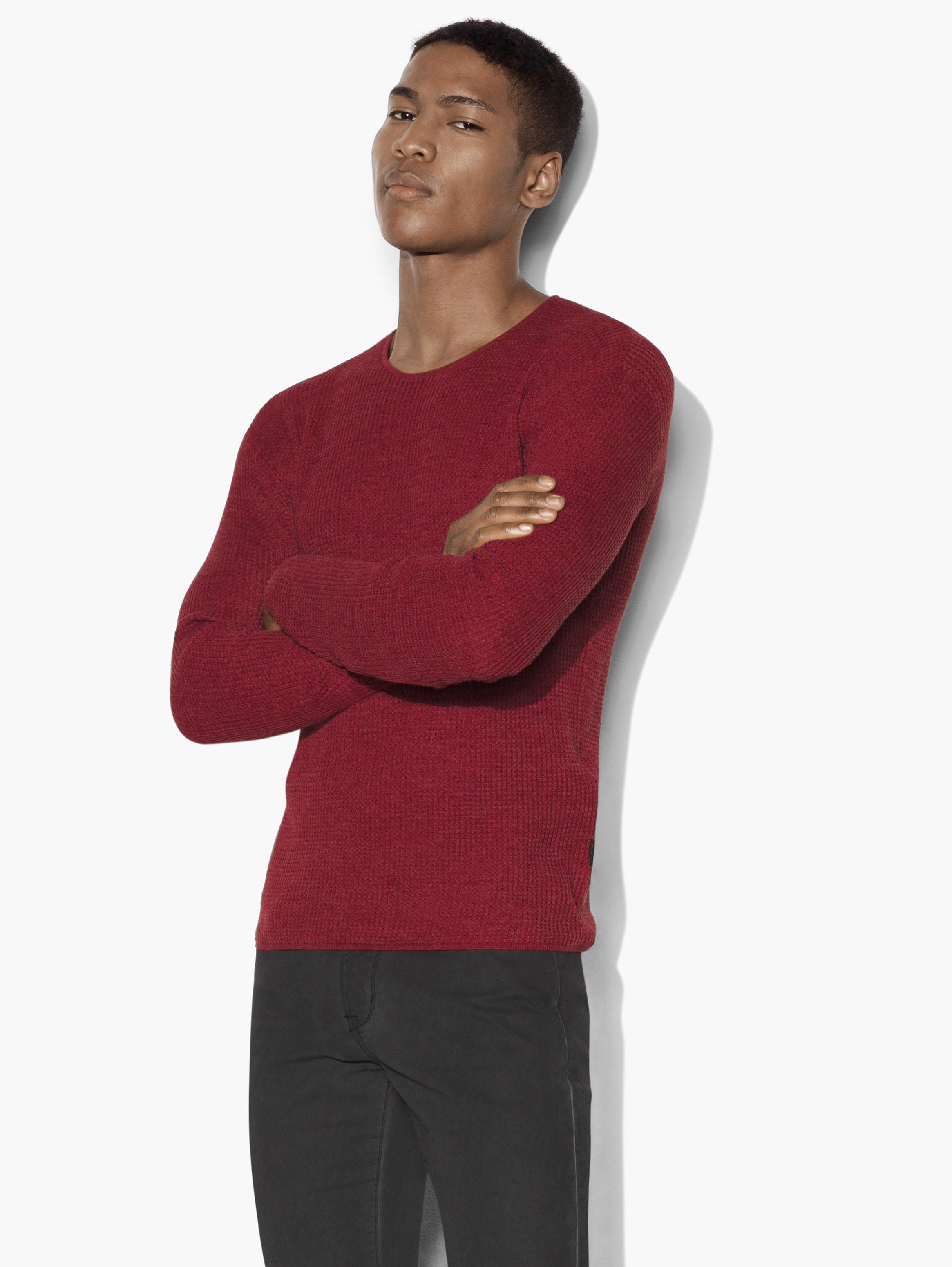 waffle stitch crewneck sweater