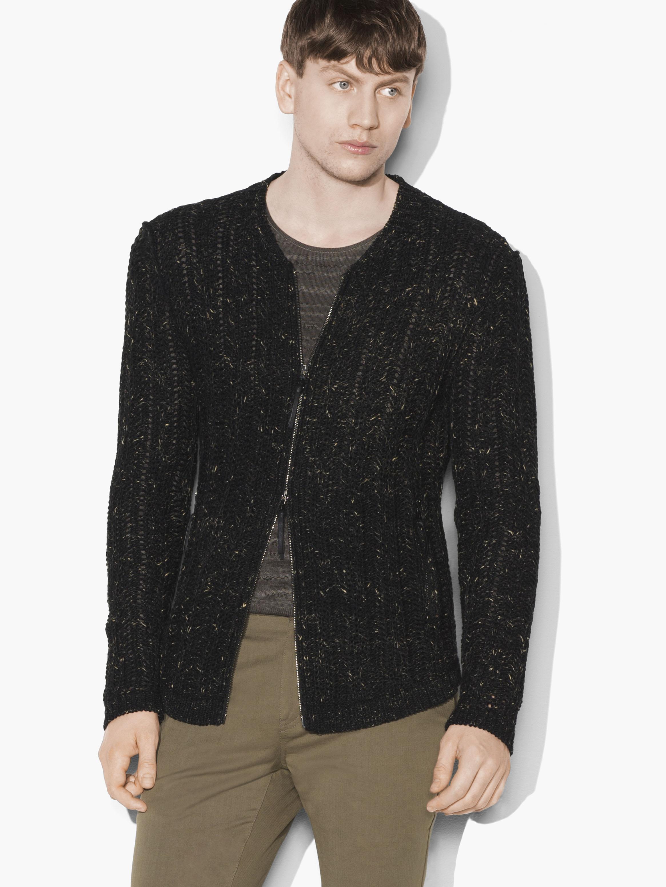 John Varvatos Artisan Cable Sweater Jacket