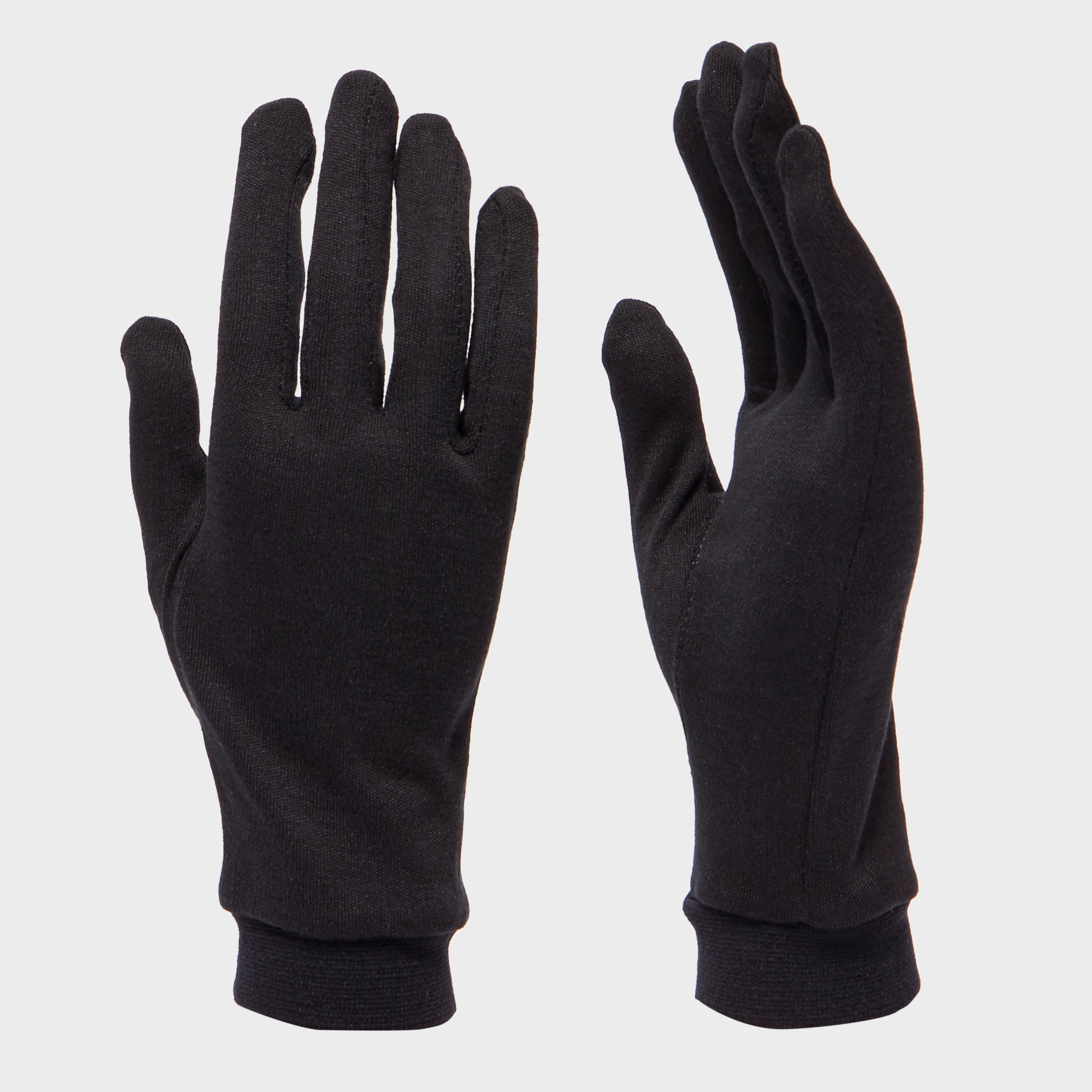 Trekmates Unisex Silk Gloves - Black, Black