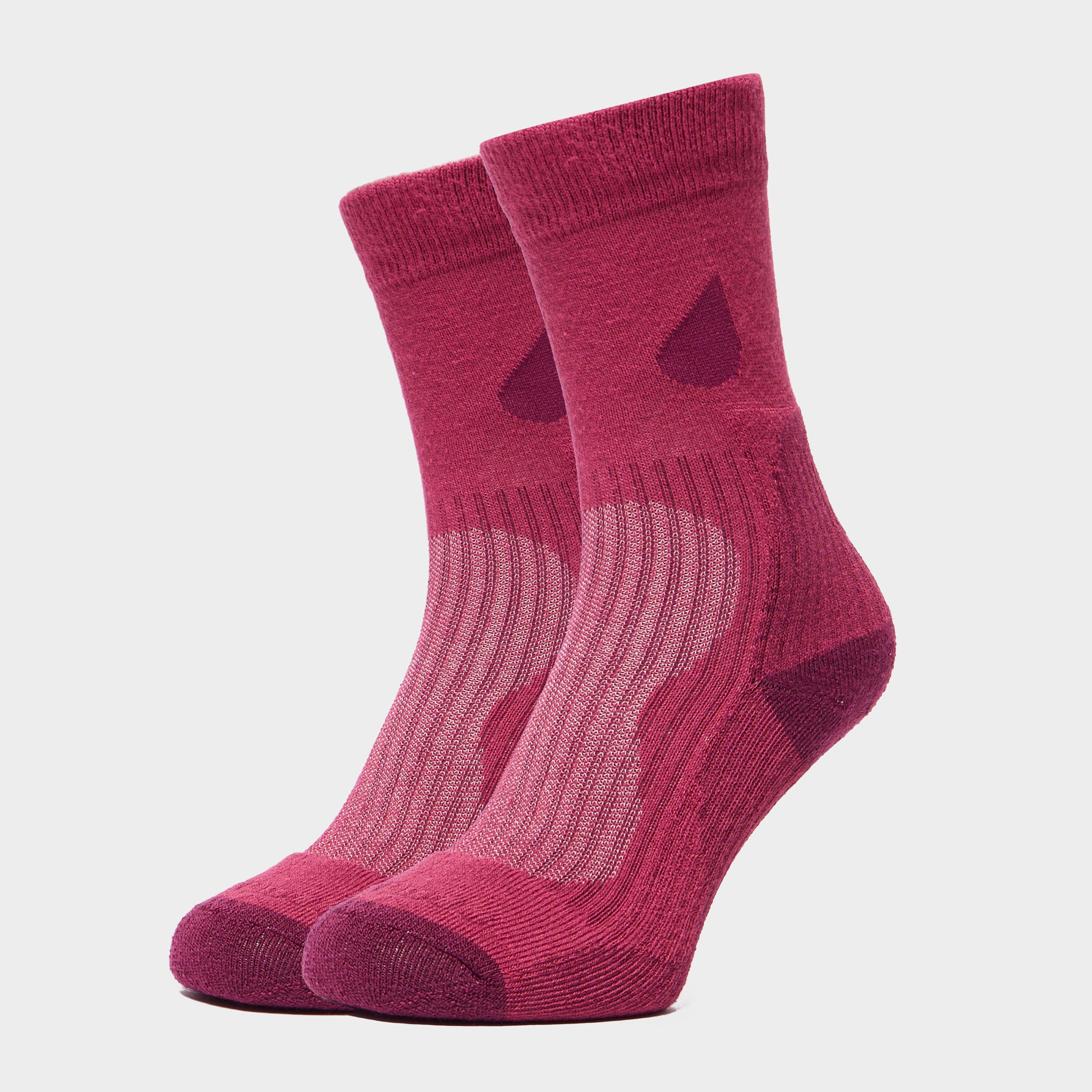 Peter Storm Women's Lightweight Outdoor Socks - 2 Pair Pack, Pink