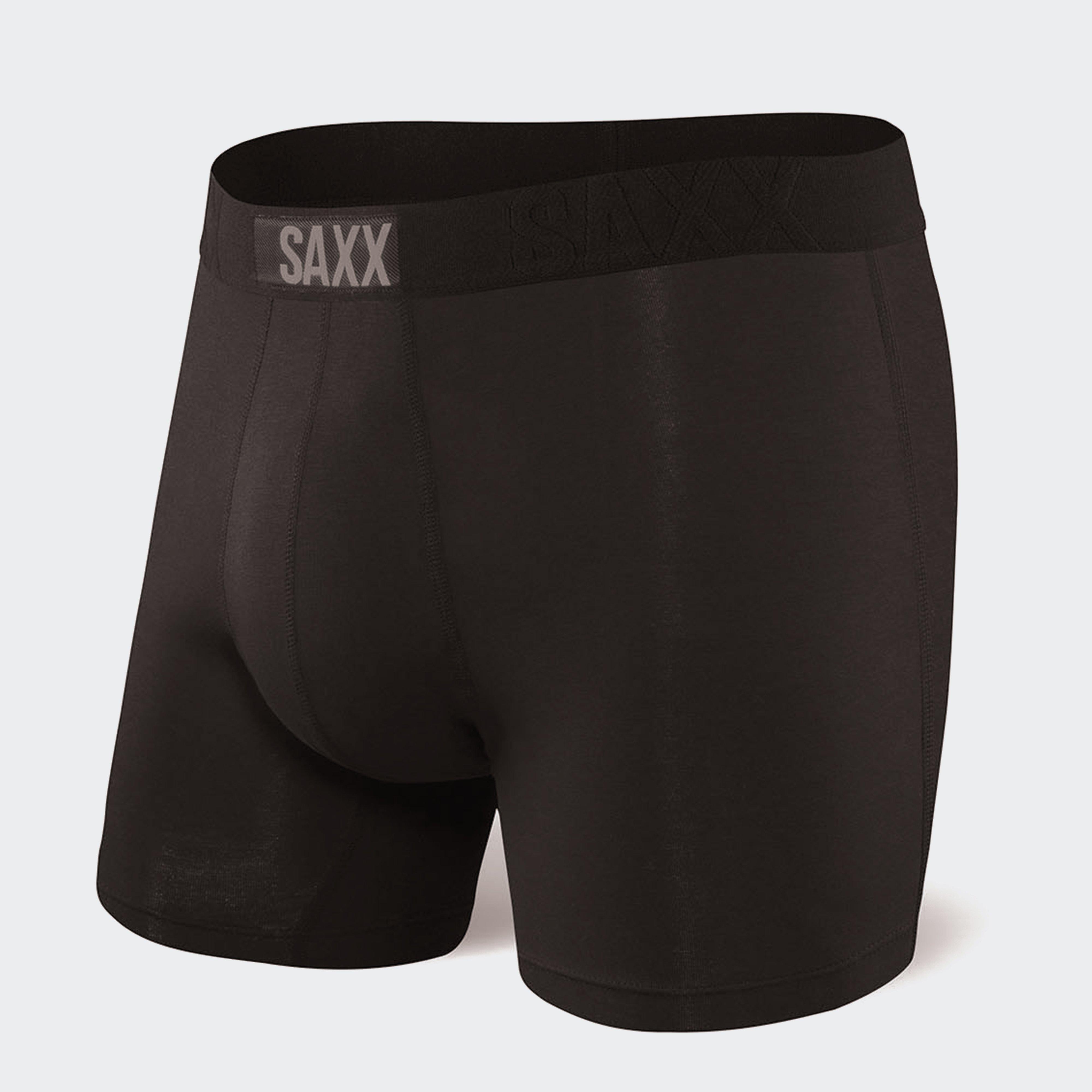 Image of Saxx Men's Vibe Boxer Short, Black/Black
