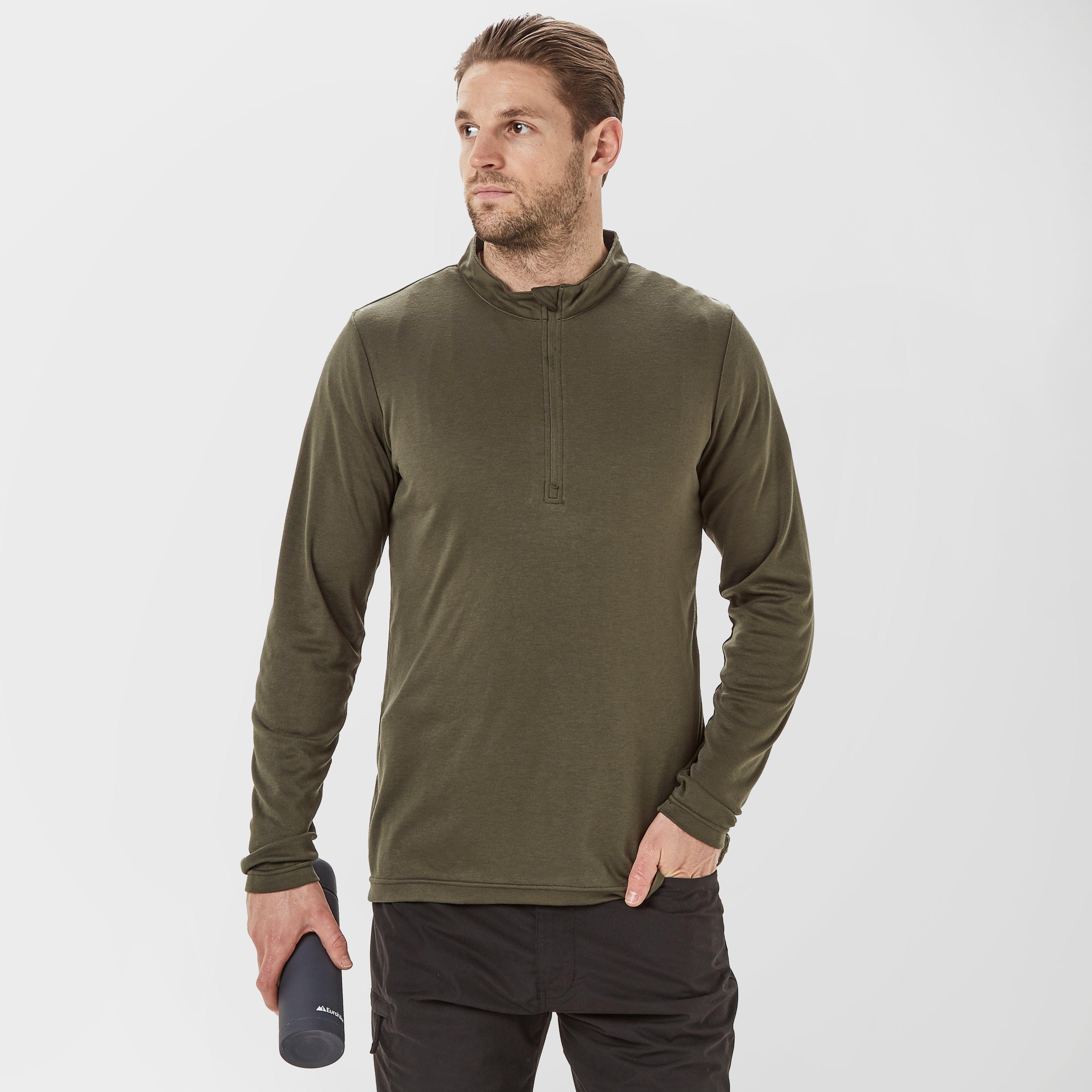 Peter Storm Men's Long Sleeve Thermal Zip Baselayer, Khaki