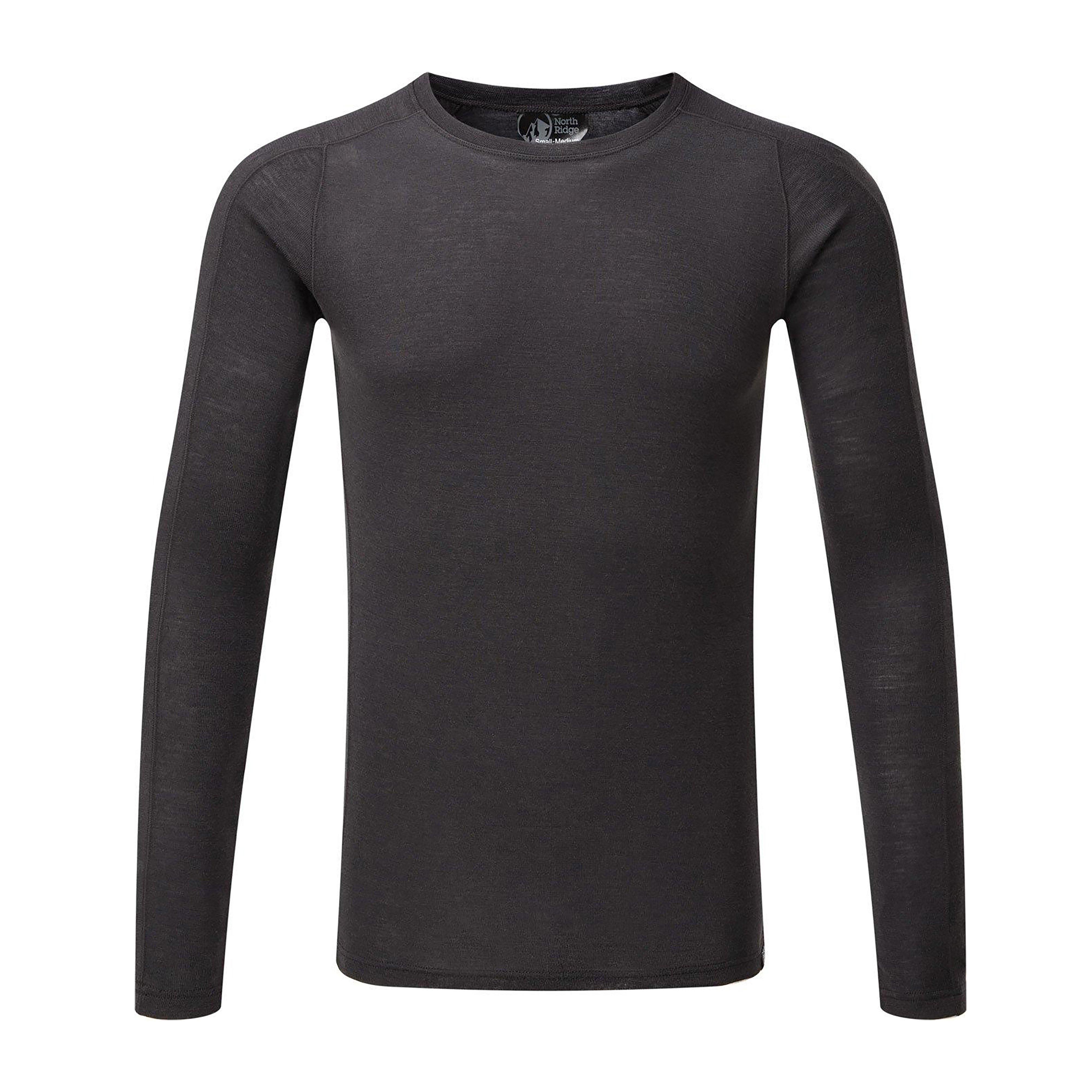 North Ridge Men's Convect-200 Merino LSZ Top, Black