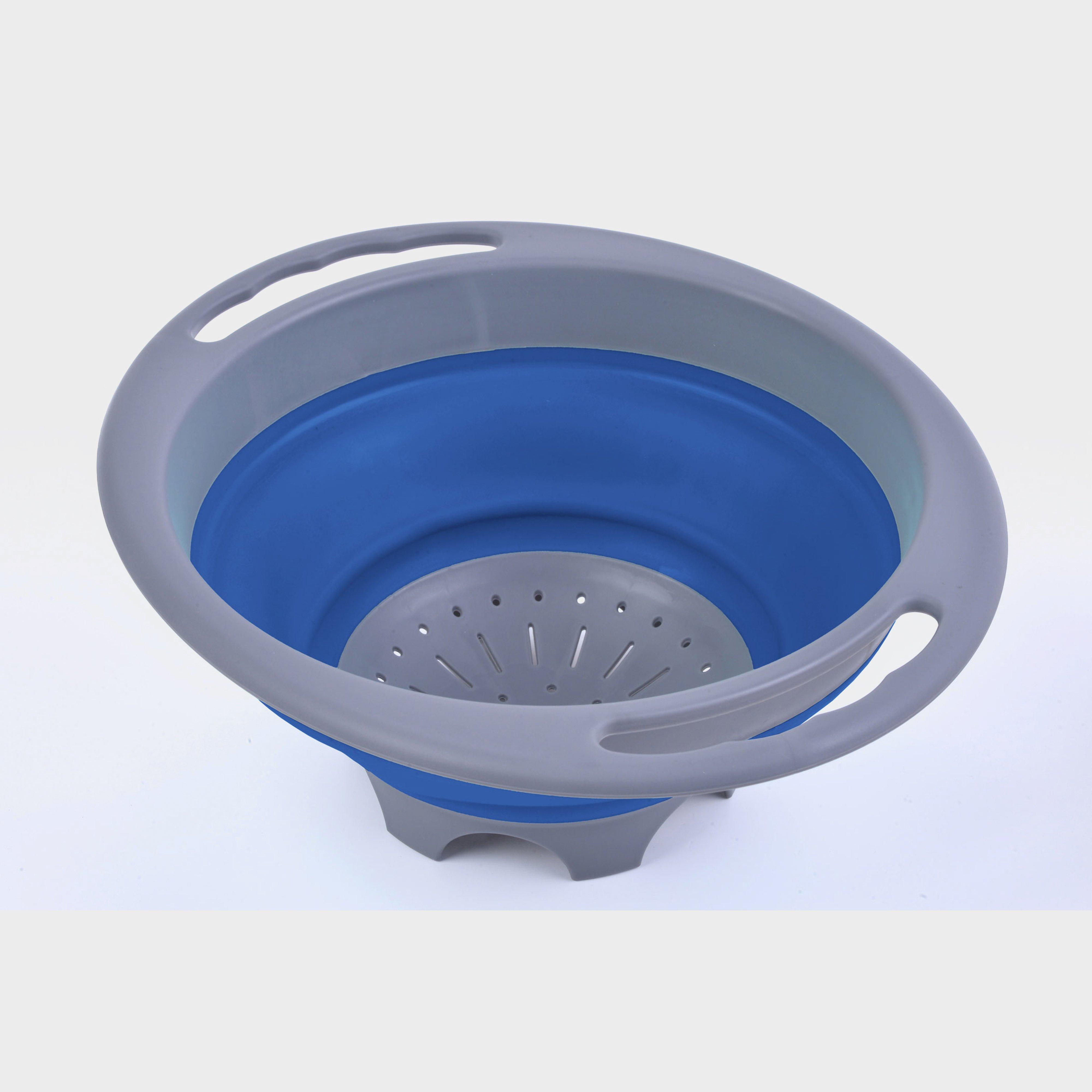 Image of HI-GEAR Folding Colander, BLUE/GREY