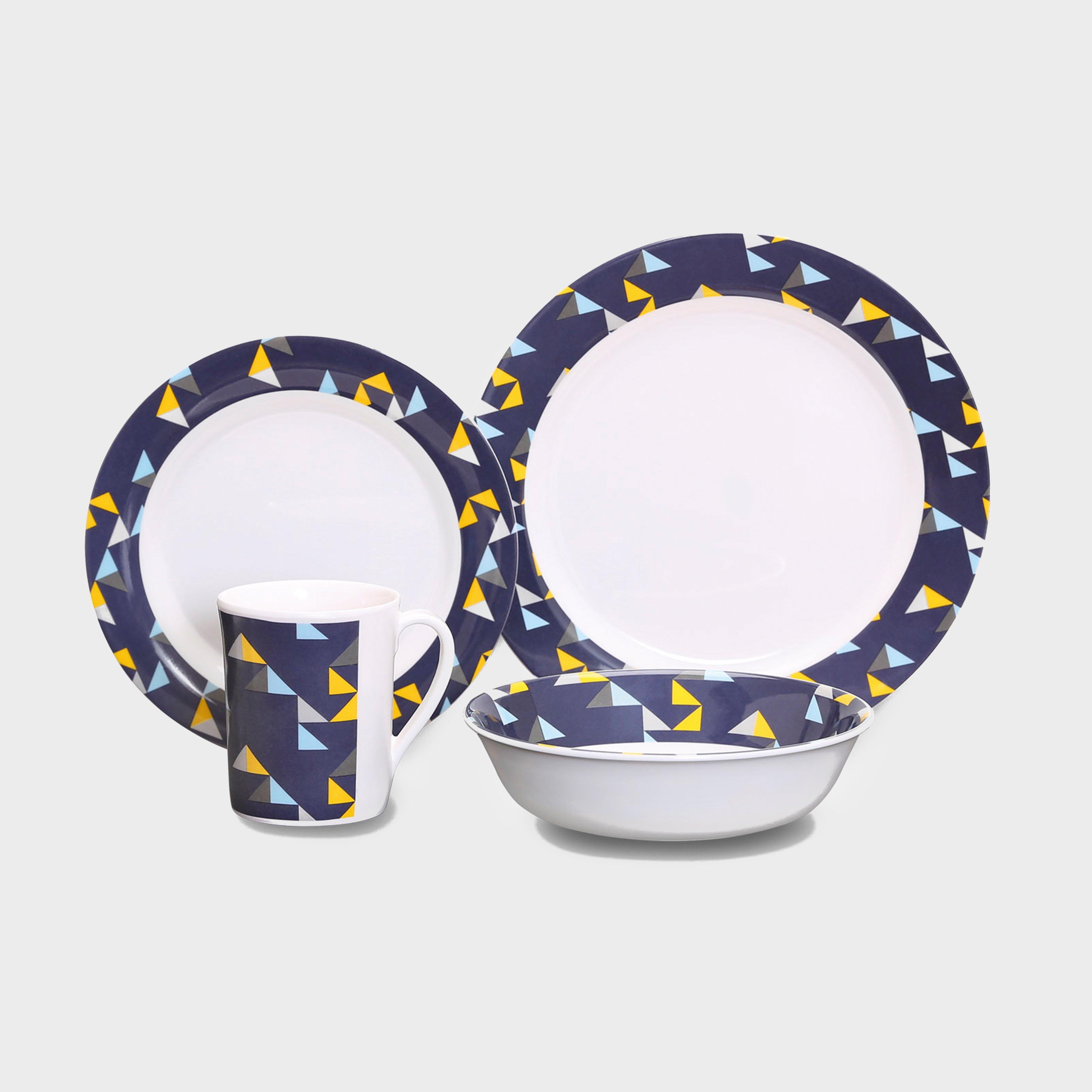 Image of HI-GEAR Delta Melamine Dining Set (16 Piece), BLACK/16PC