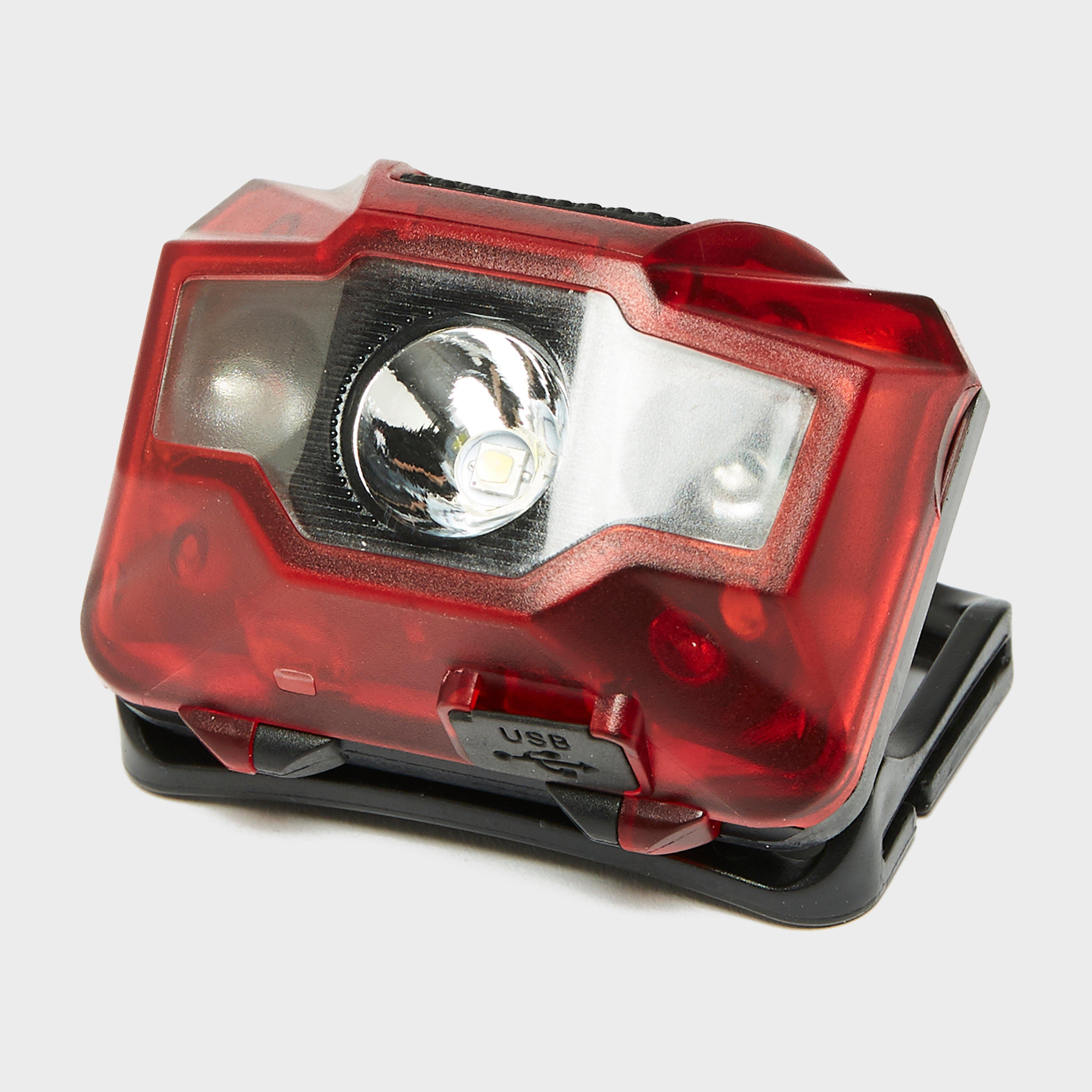 OEX Rechargeable Head Torch (3W + 2 LED), RED/RED