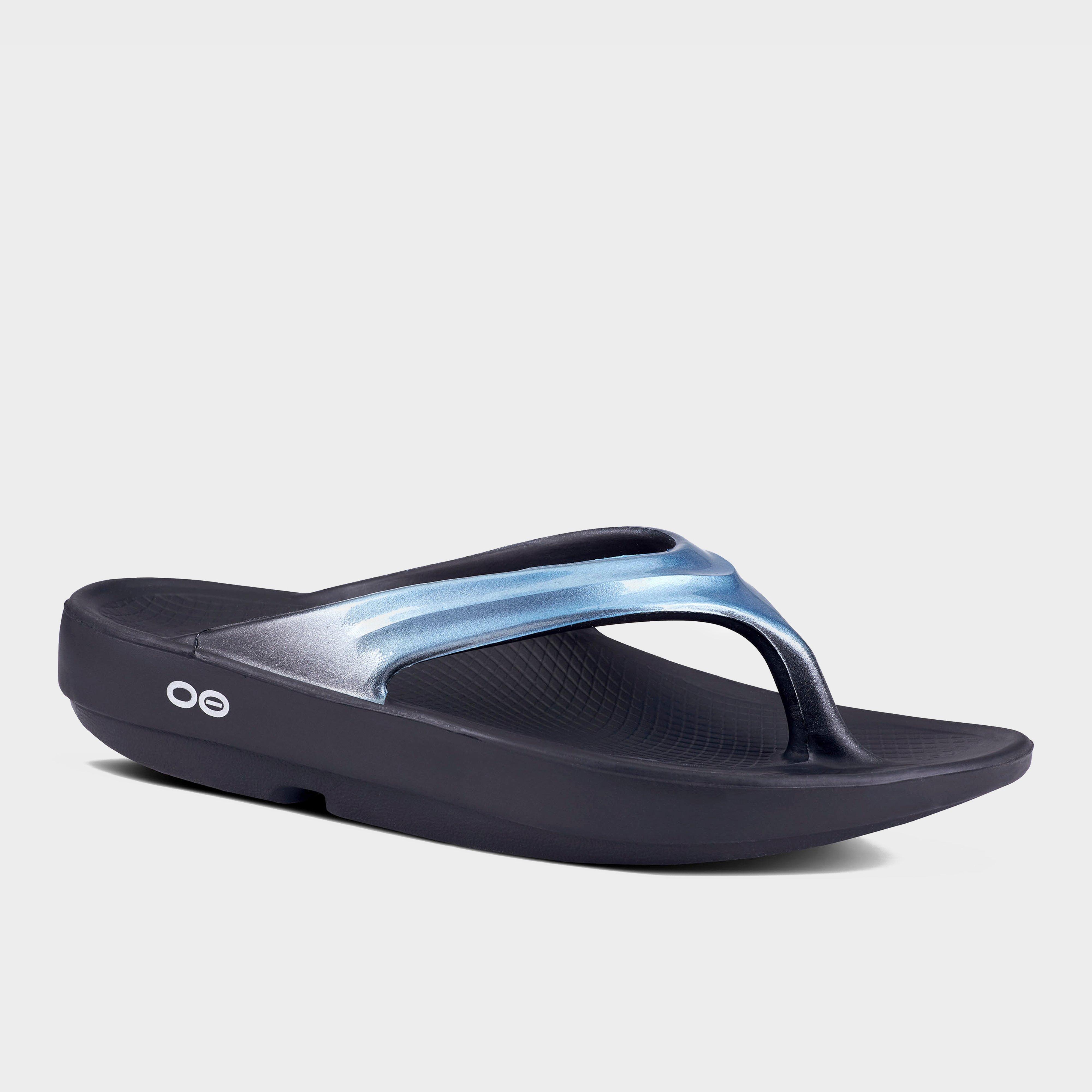 Image of Oofos Women's OOlala Flip Flops, MBL/MBL