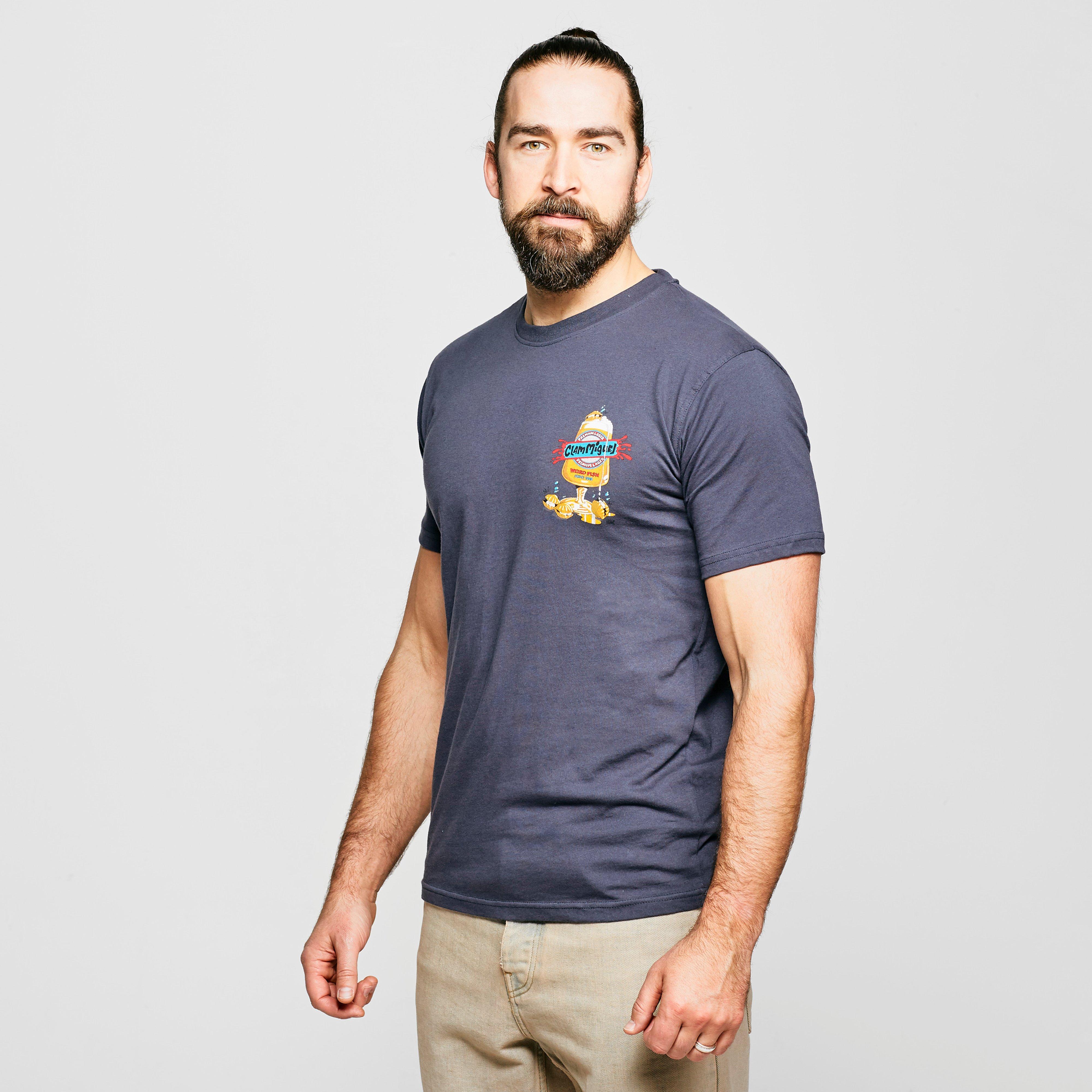 Weird Fish Men's Clam Miguel Artist T-Shirt, Navy