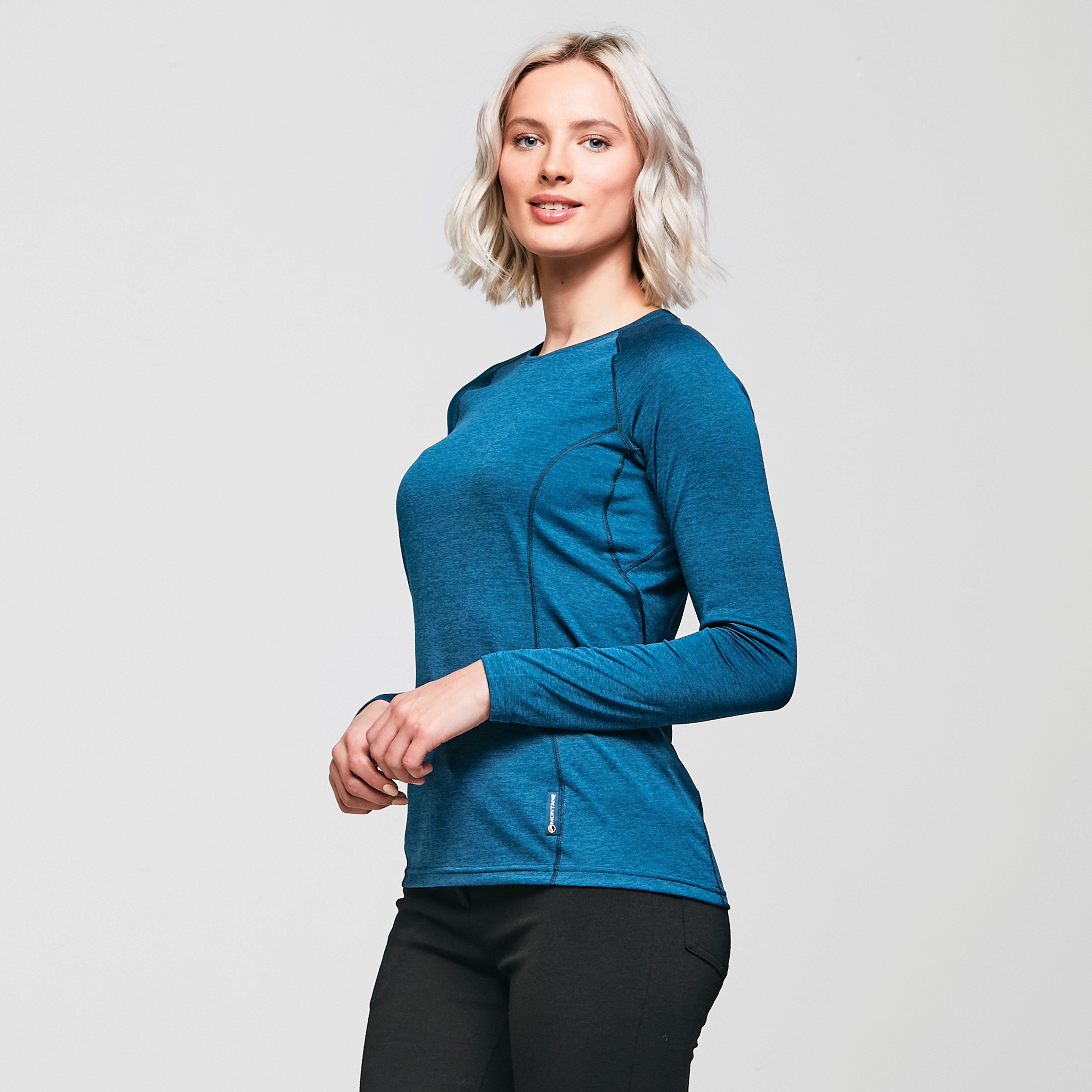 Image of Montane Women's Dart Long Sleeved T-Shirt, BLUE/BLUE