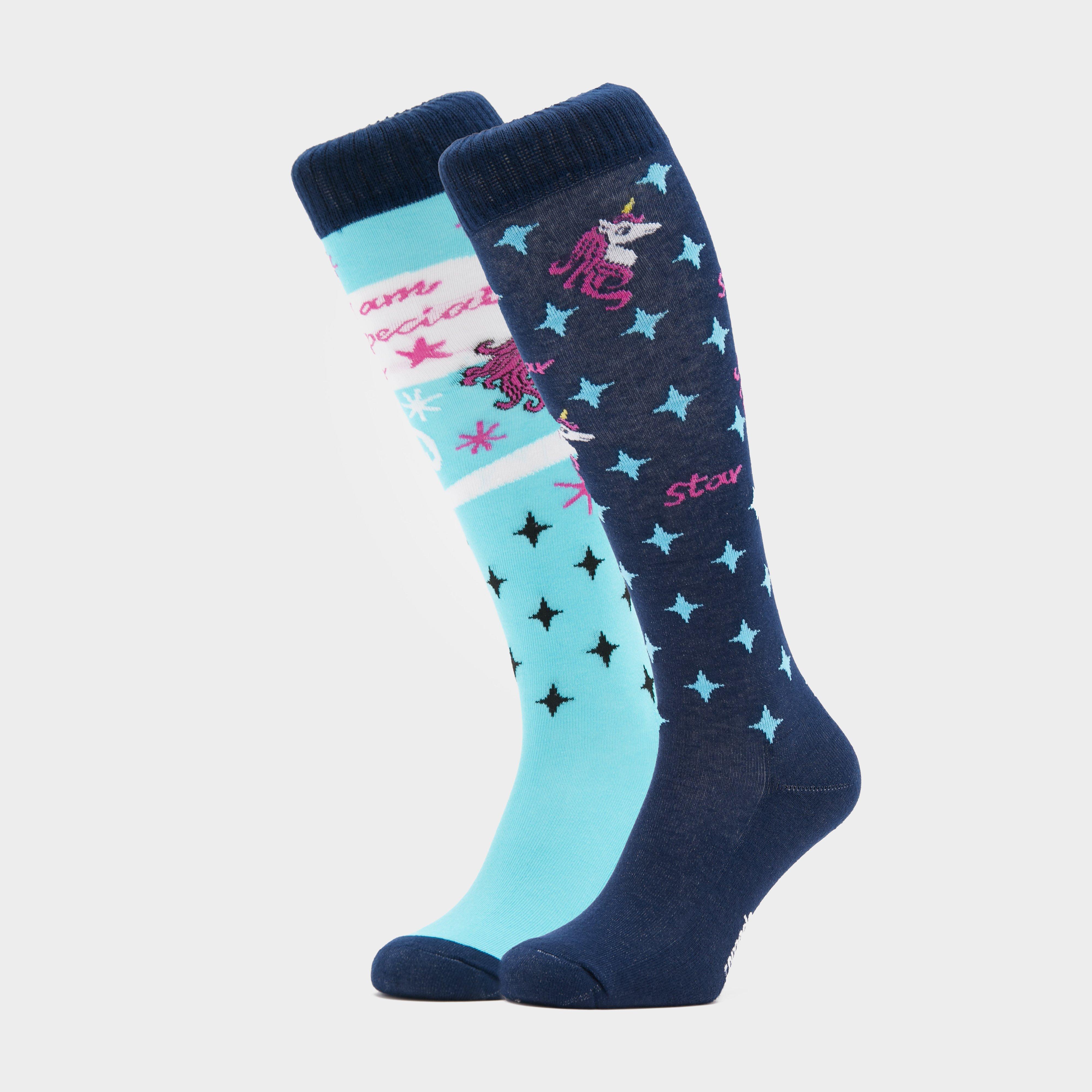 Comodo Kids Novelty Blue Unicorn Socks, Blue