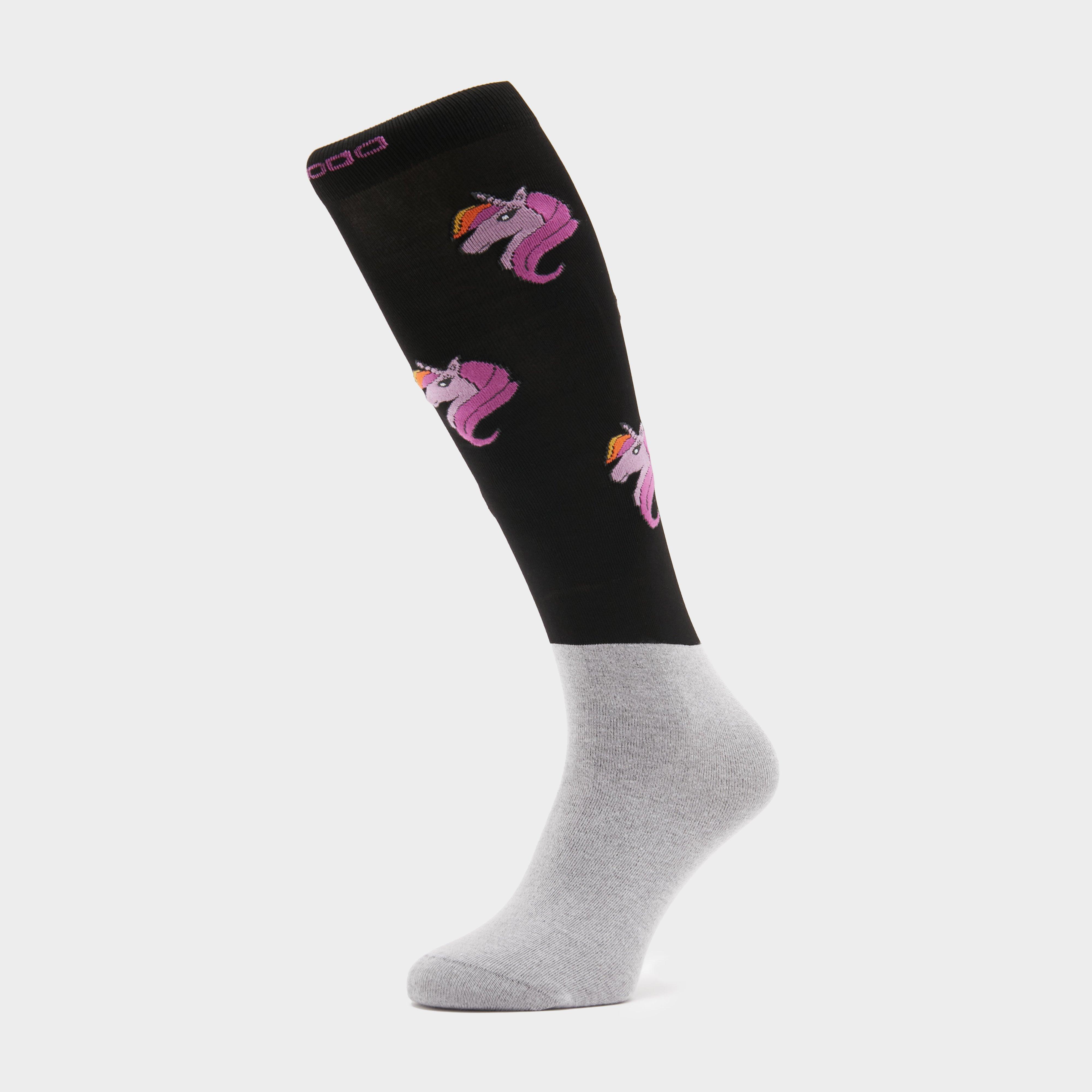 Comodo Adults Microfibre Socks Black Unicorn, Black