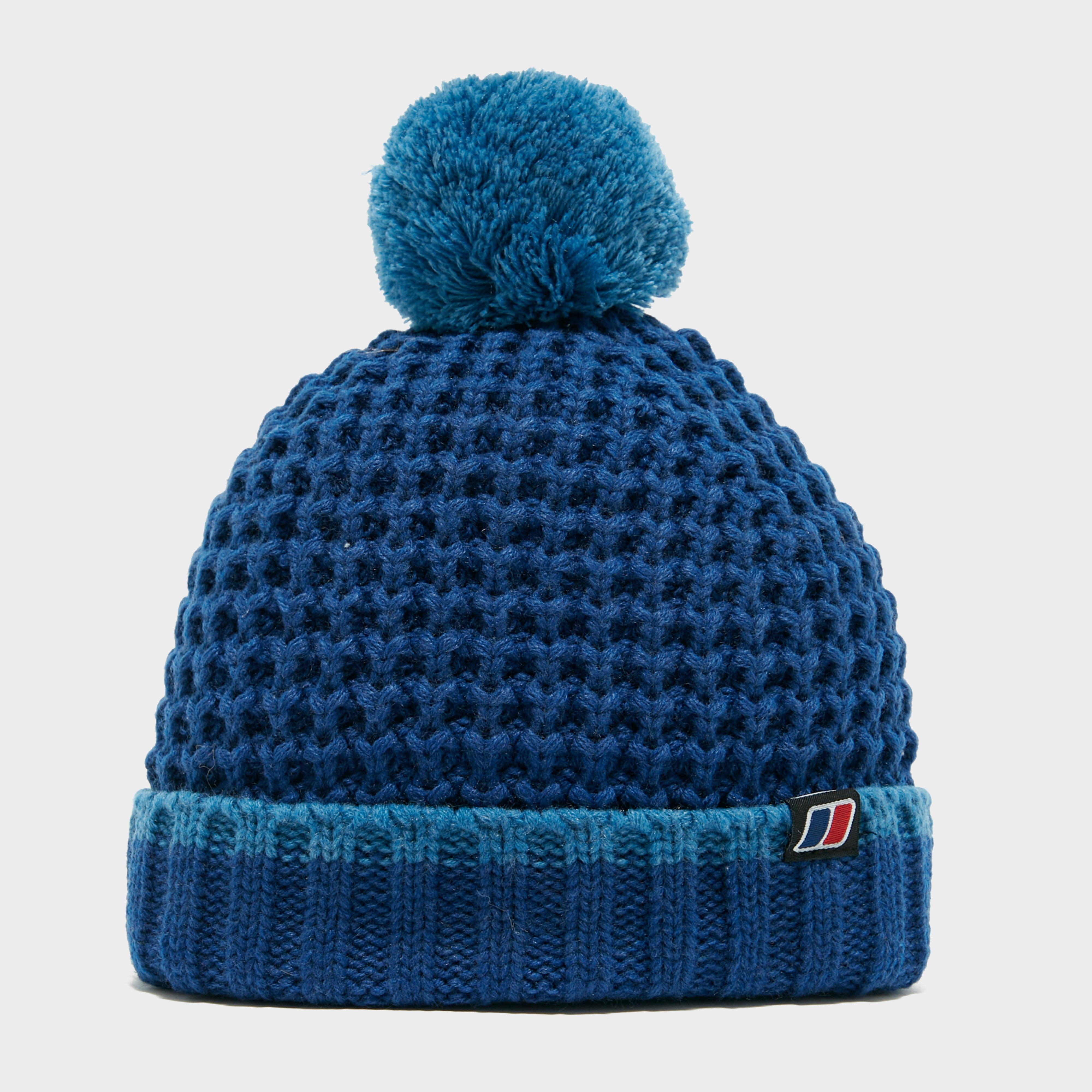 Berghaus Kids' Striped Bobble Beanie Hat, Blue