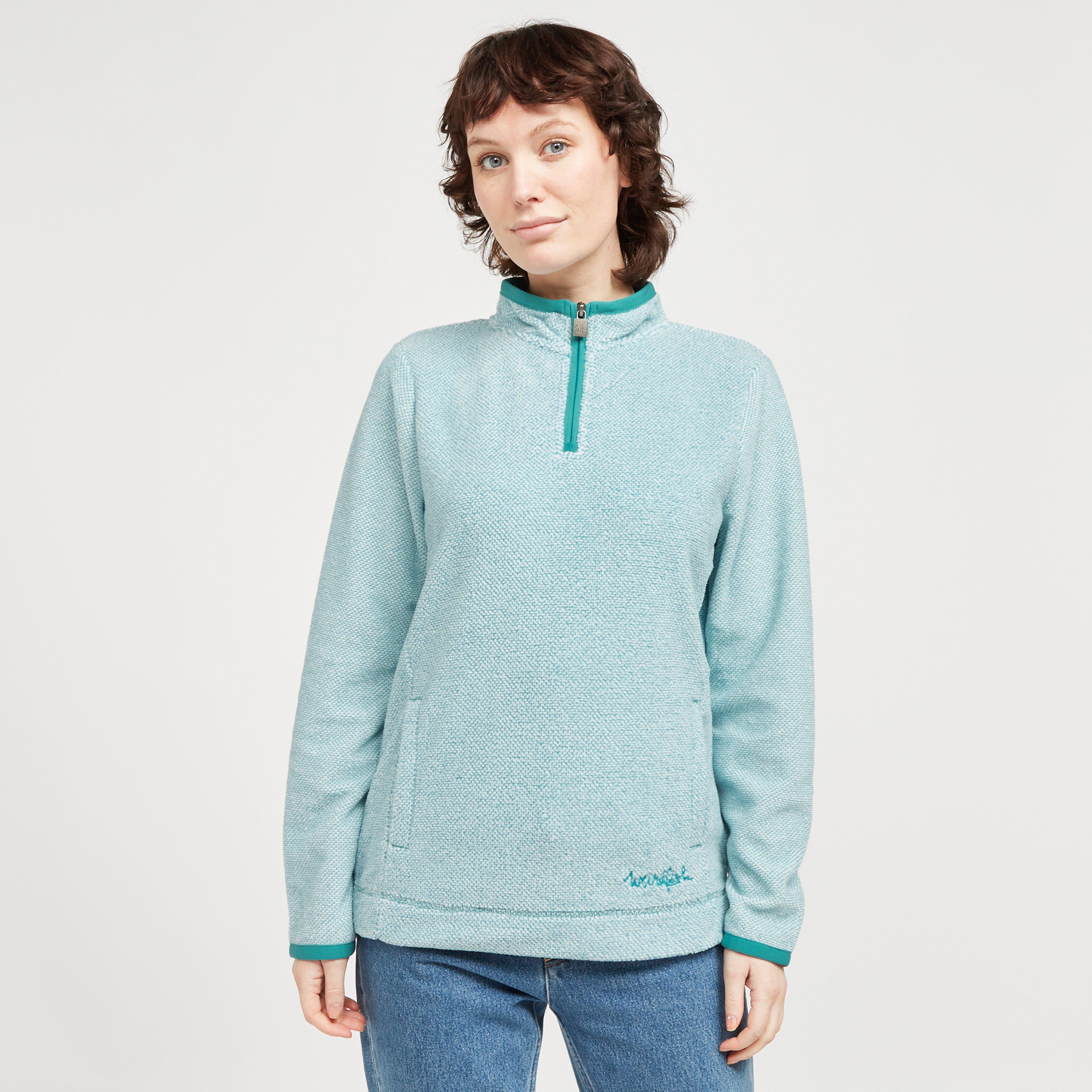 Weird Fish Women's Regina Eco Quarter-Zip Fleece, Blue