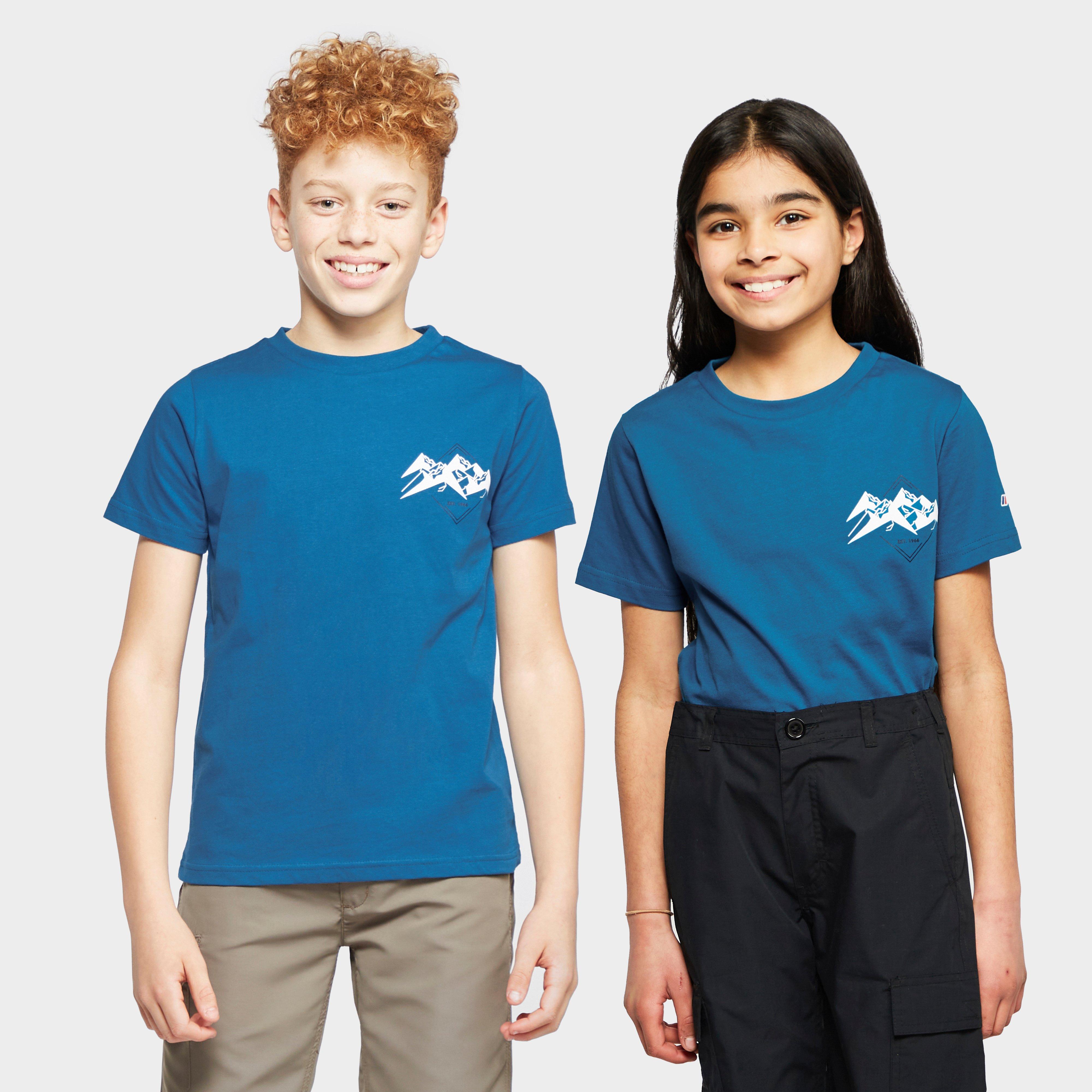 Berghaus Kids' Small Side Mountain T-Shirt, Blue