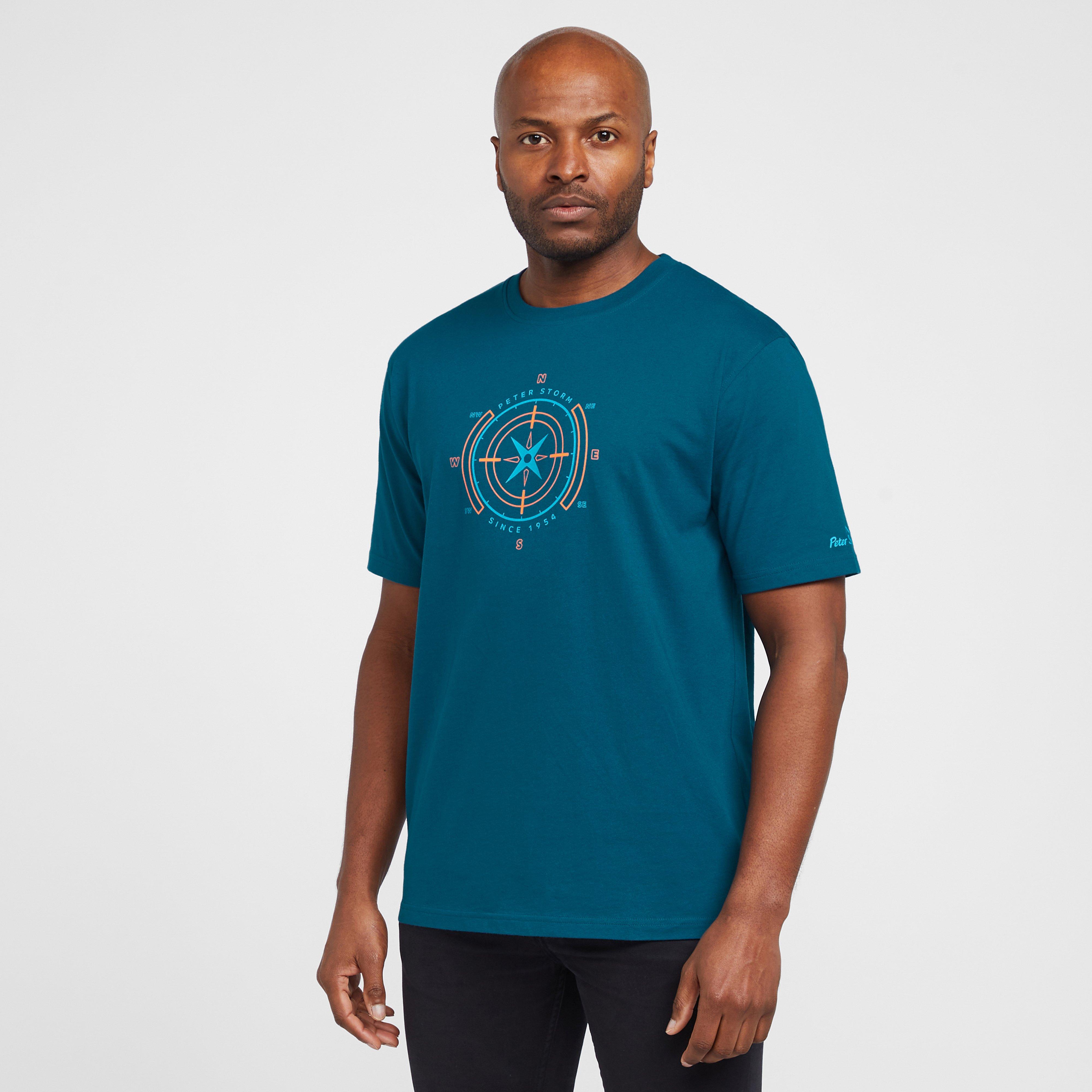 Peter Storm Men's Linear Compass T-Shirt, Blue