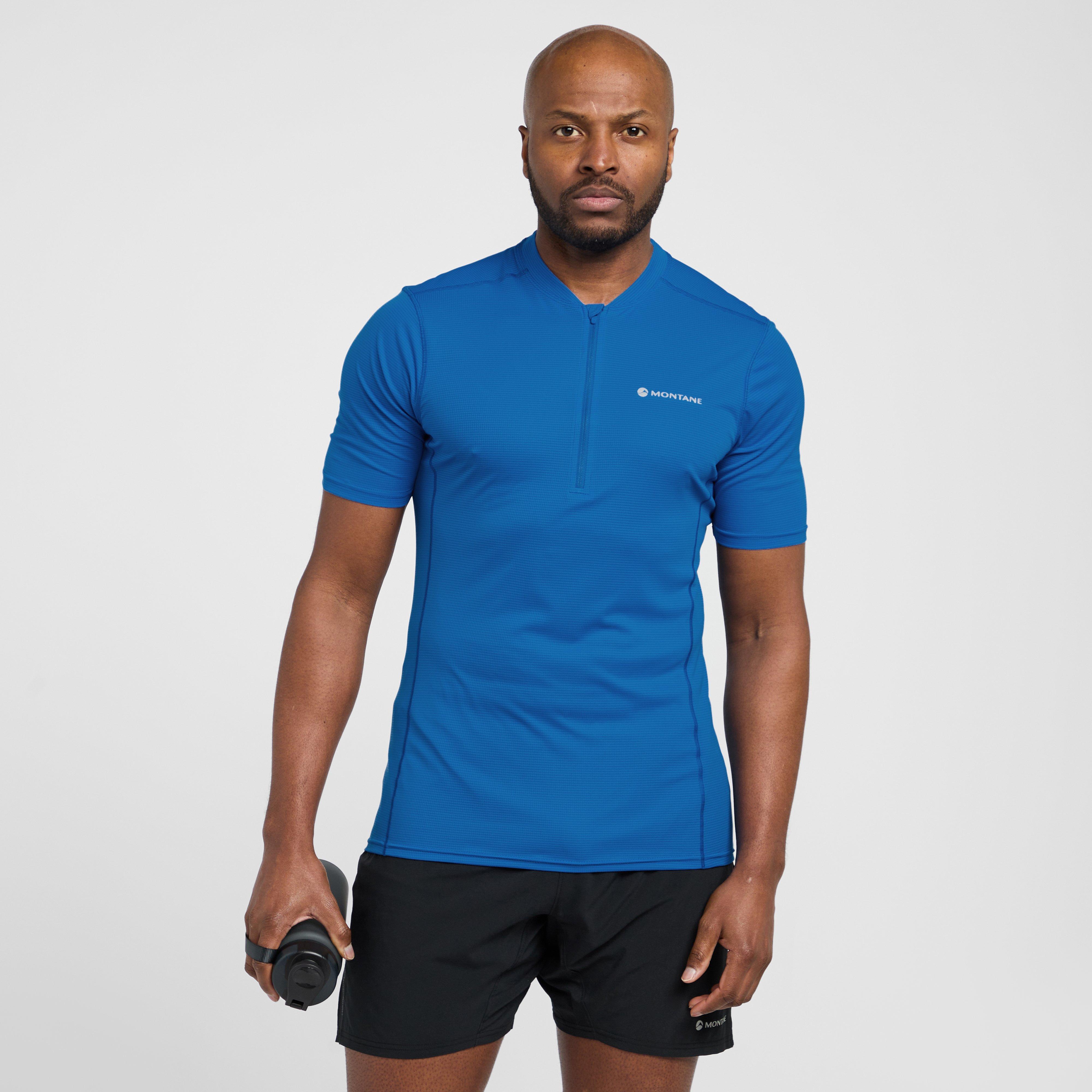 Montane Men's Dart Nano Zip T-Shirt, Blue