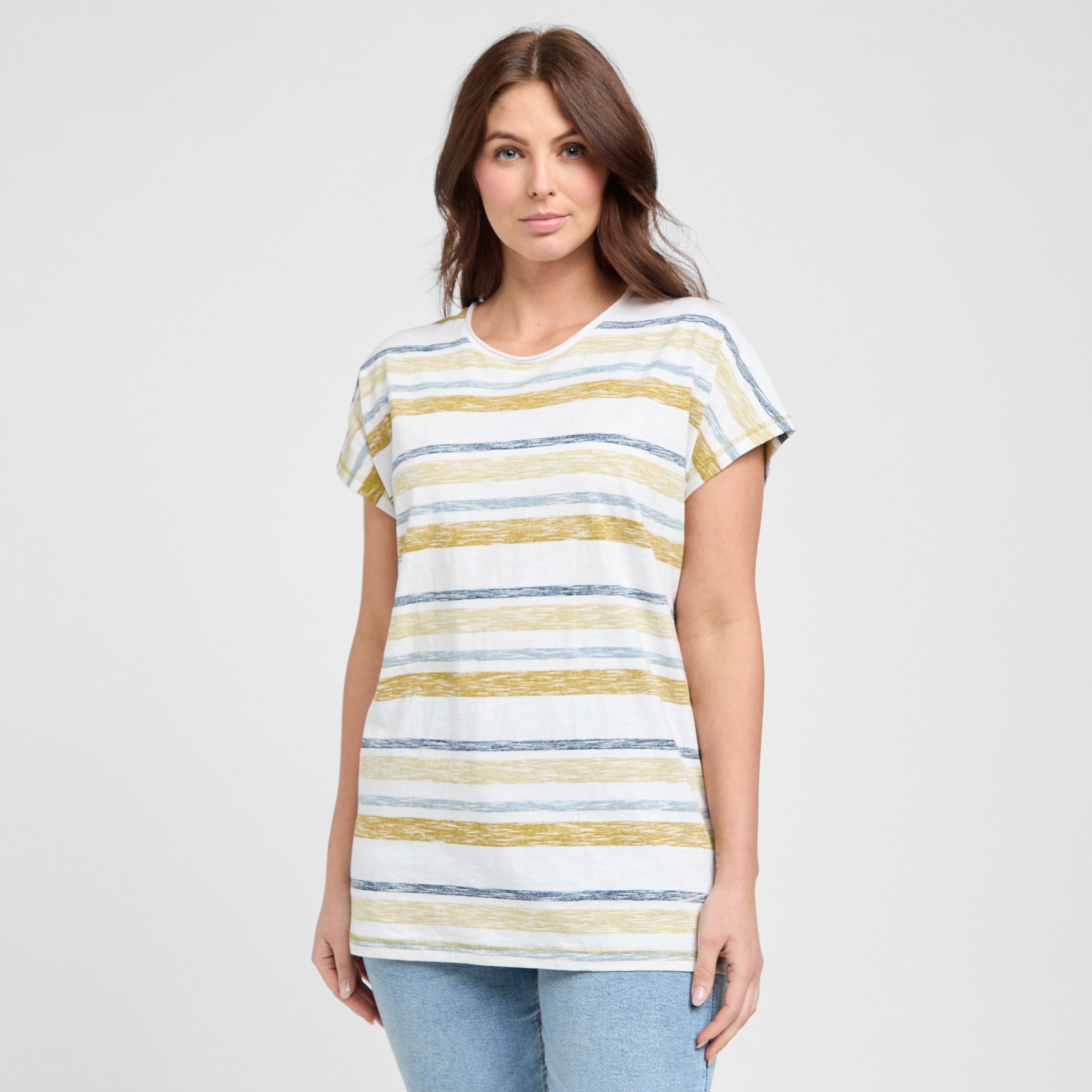 Weird Fish Women's Sora Organic Stripe T-Shirt, Cream