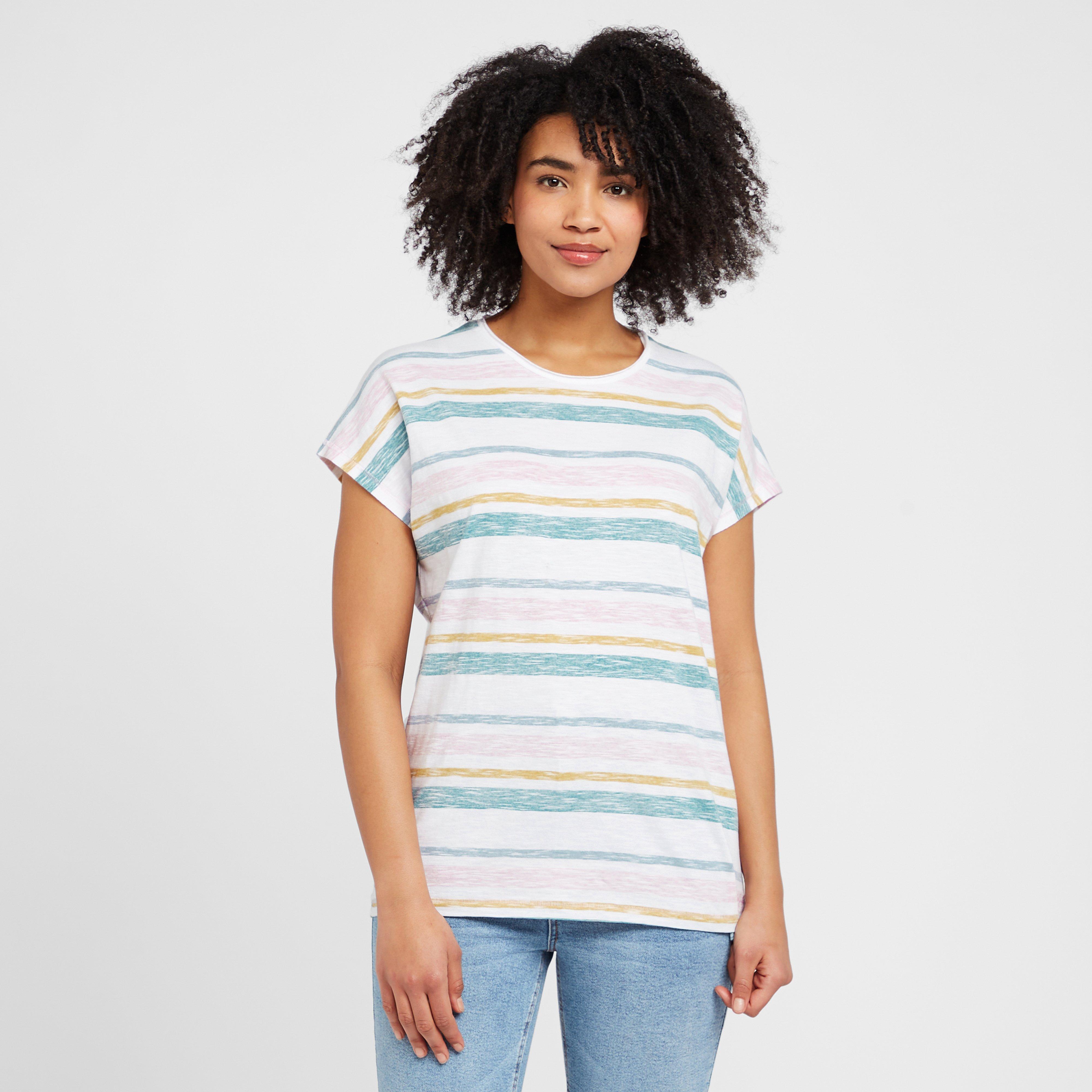 Weird Fish Women's Sora Organic Stripe T-Shirt, Multi Coloured