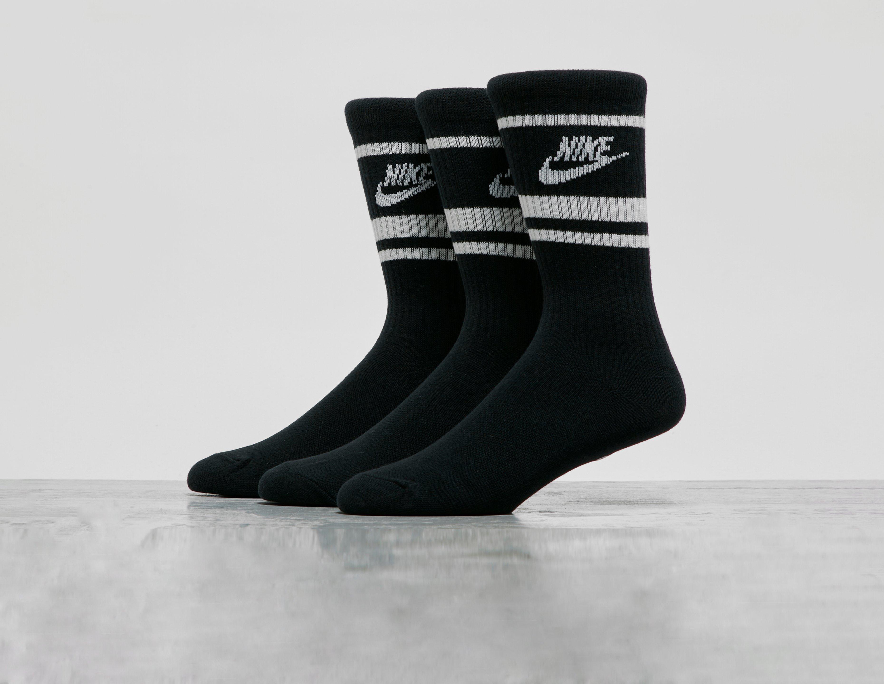 Nike Essential Stripe Socks (3 Packs) - Zwart, Zwart