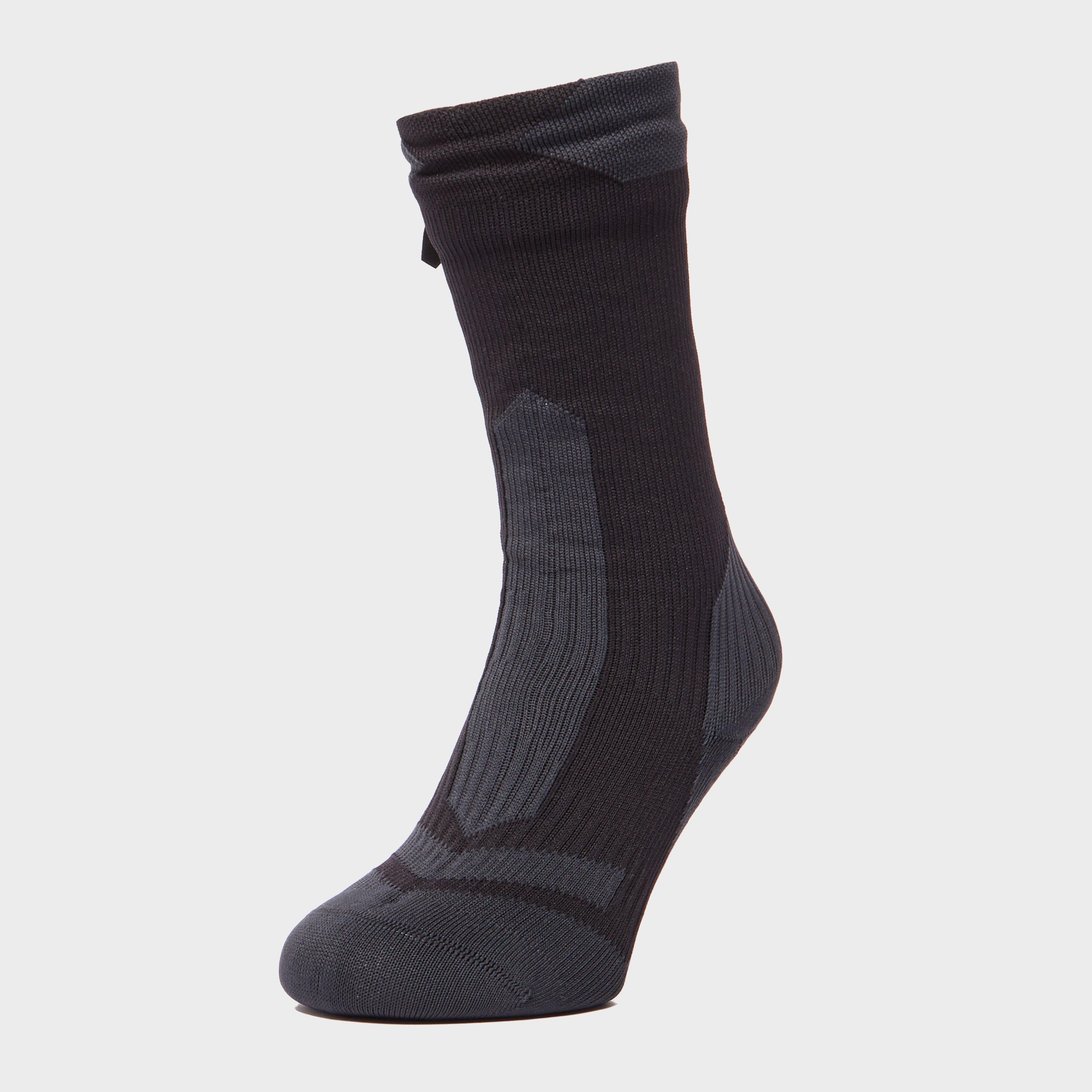Image of Sealskinz Trekking Mid Length Socks, Black/DGY