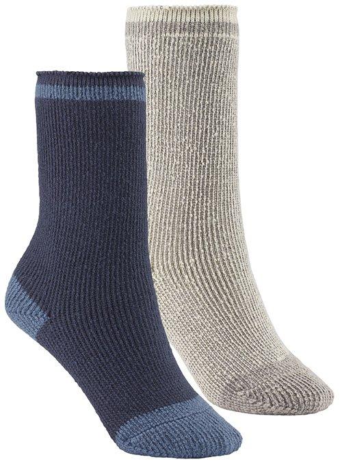 Image of Ultimate Women's Heat Trap Socks (2 pair pack), OAT-DENIM/KIDS