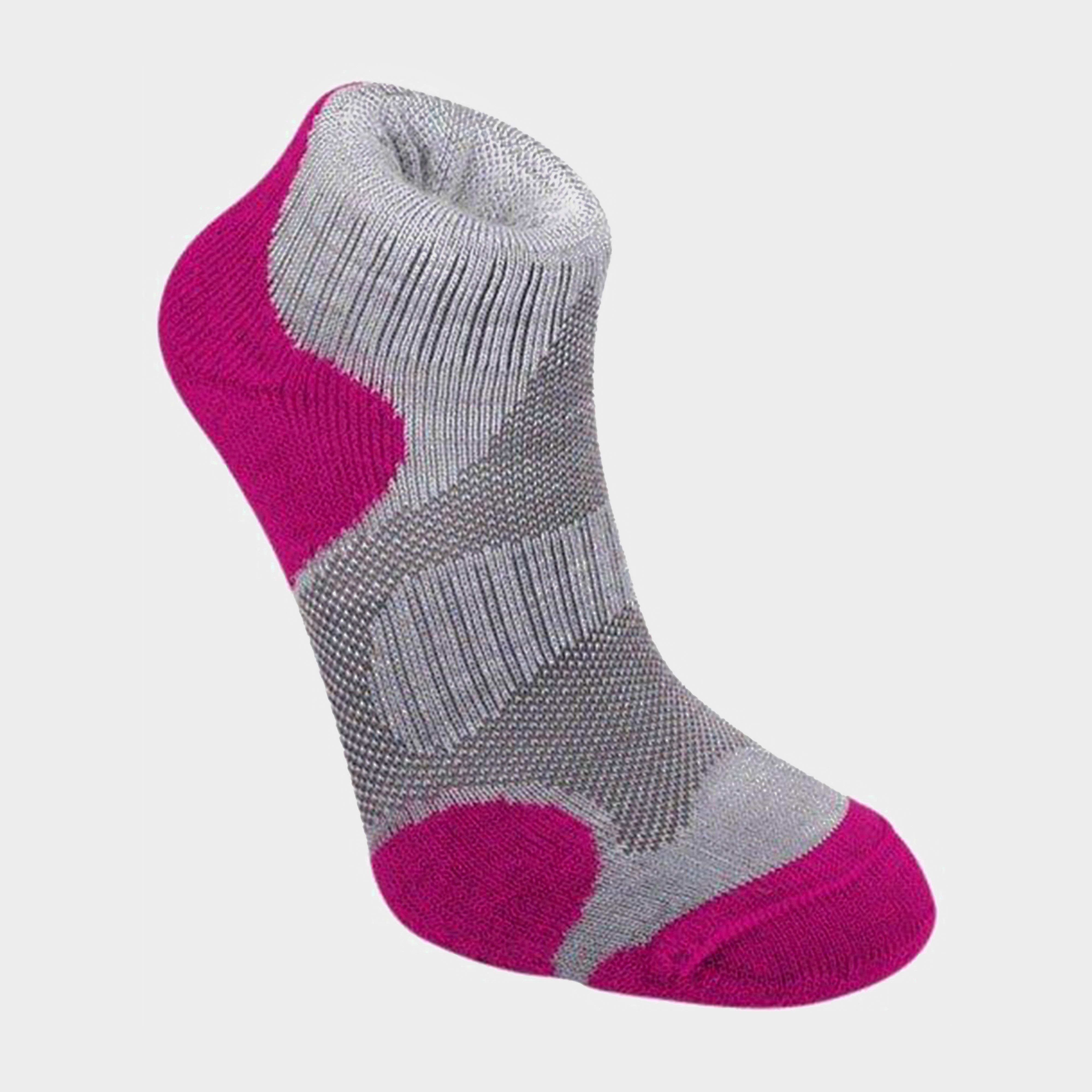Image of Bridgedale TRAIL SPORT LW MERINO, GREY-RASPBERRY/PINK