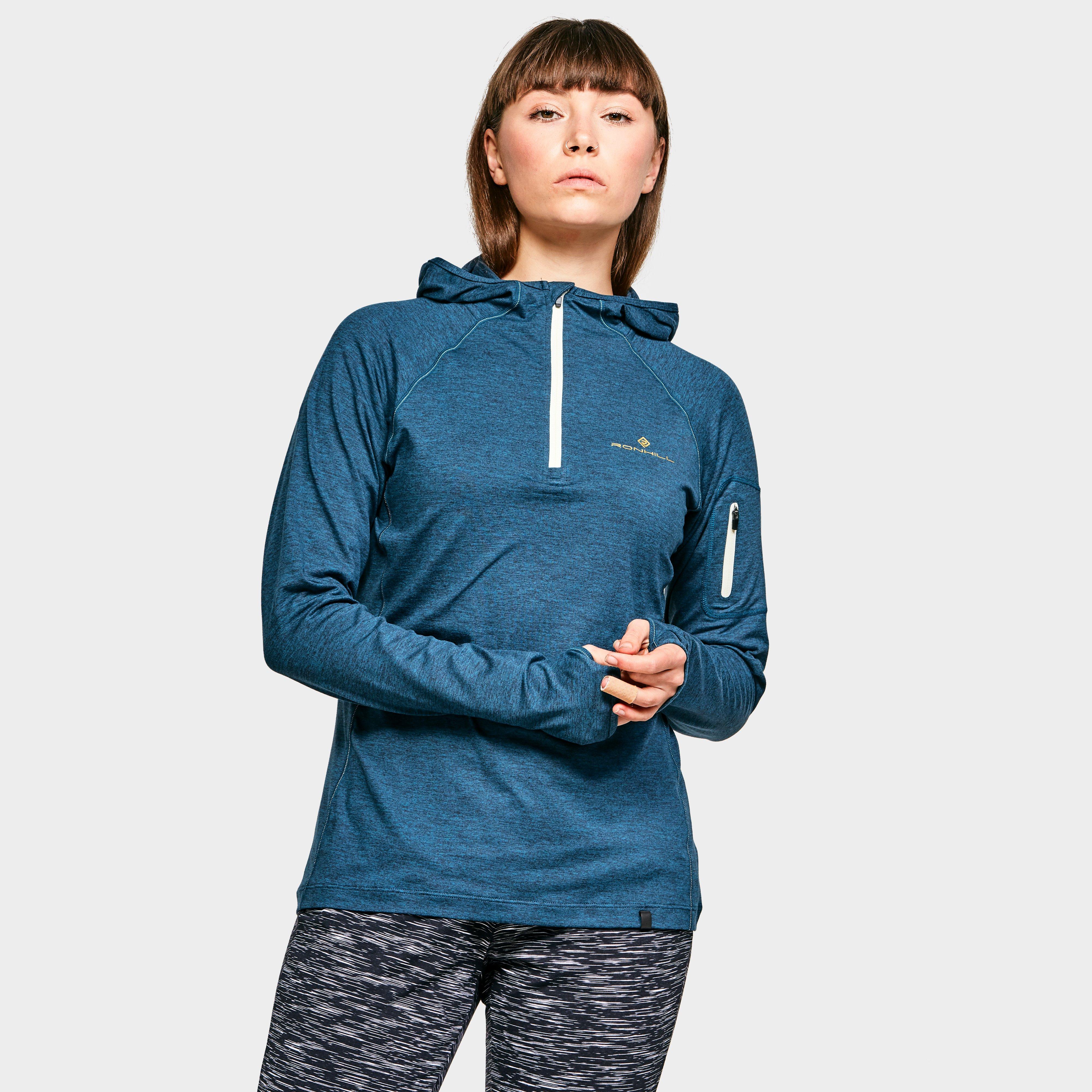 Image of Ronhill Women's Life Workout Hoodie, Blue/Blue