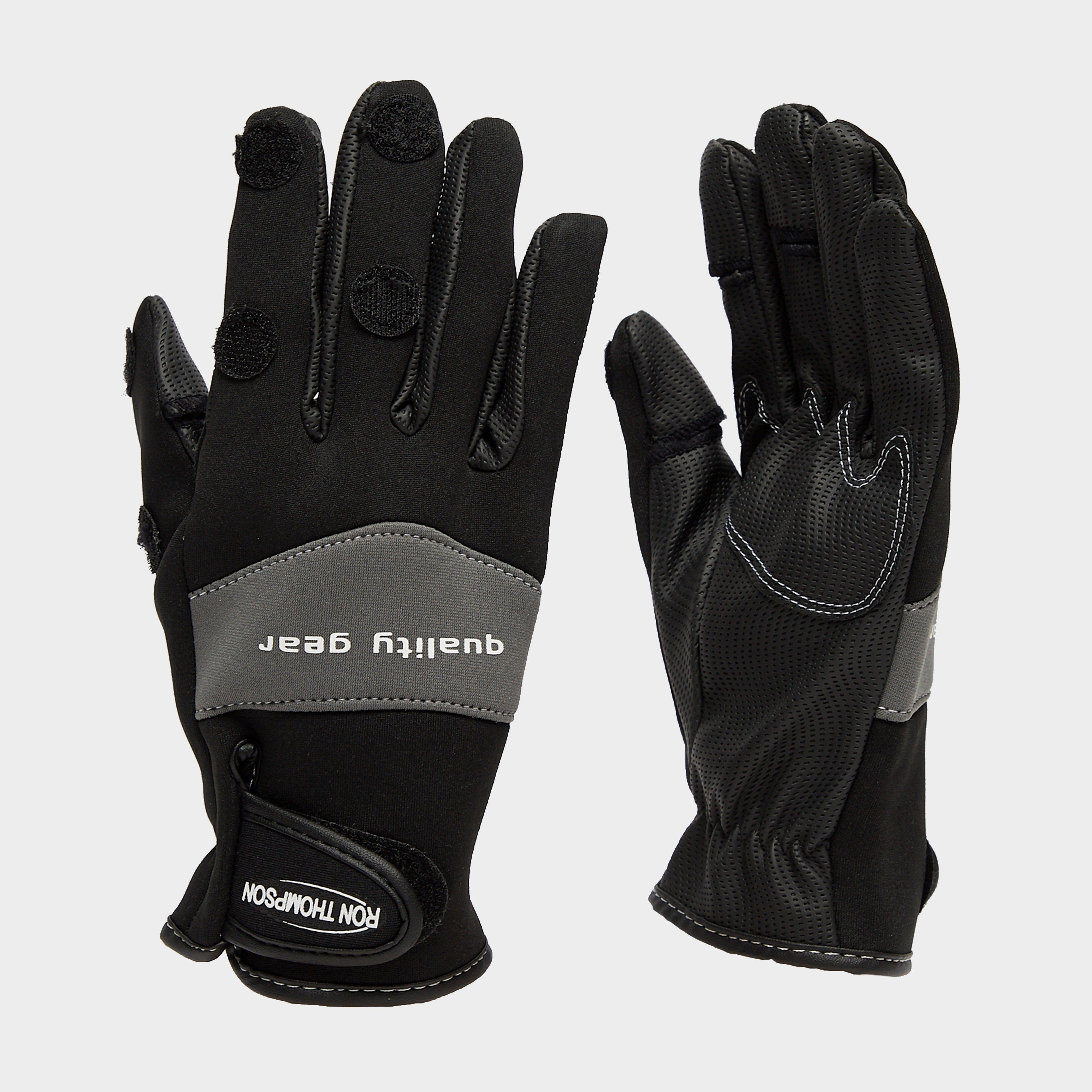 Image of RON THOMPSON Skinfit Fishing Gloves, BLACK/BLACK