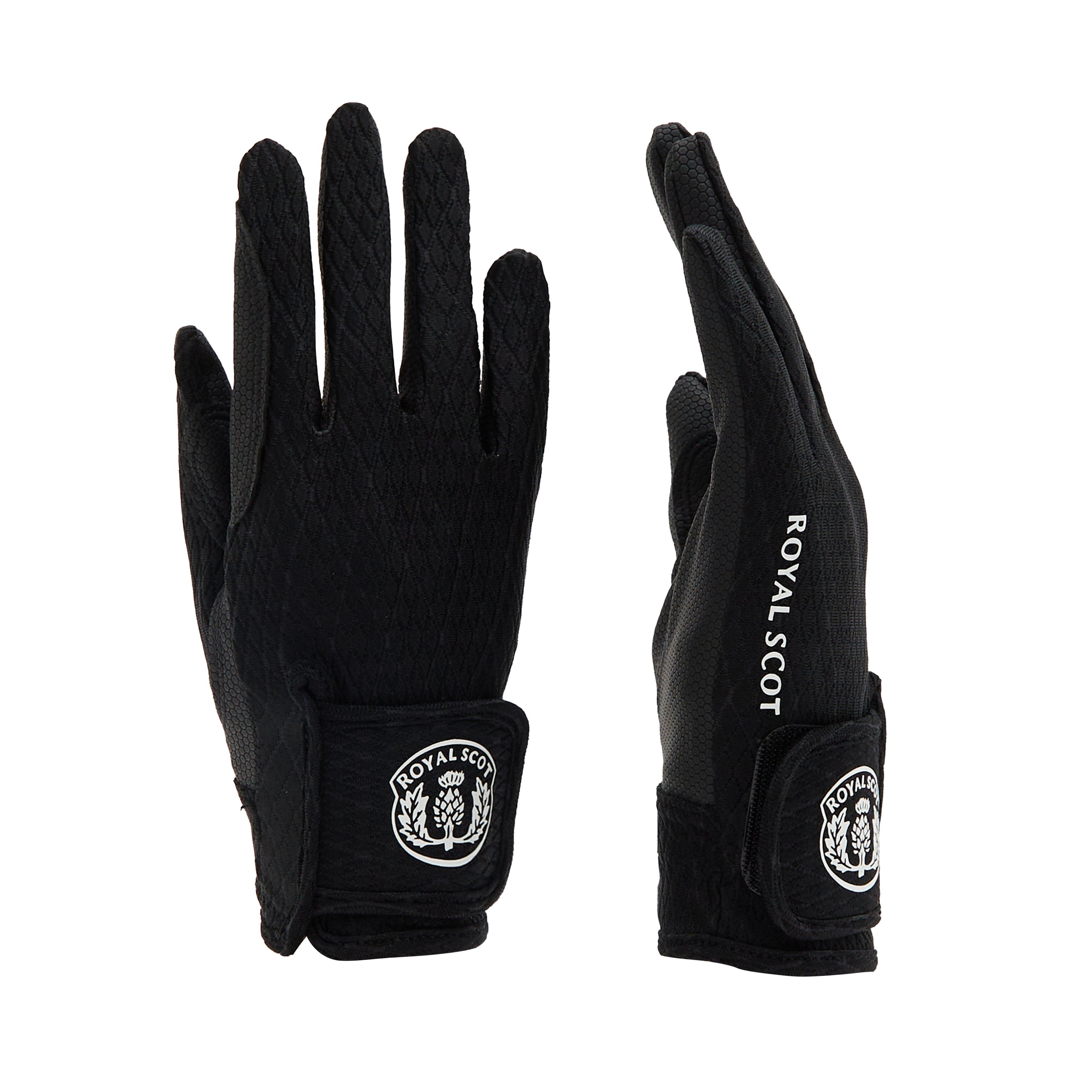 Adults Silicone Grip Riding Gloves Black