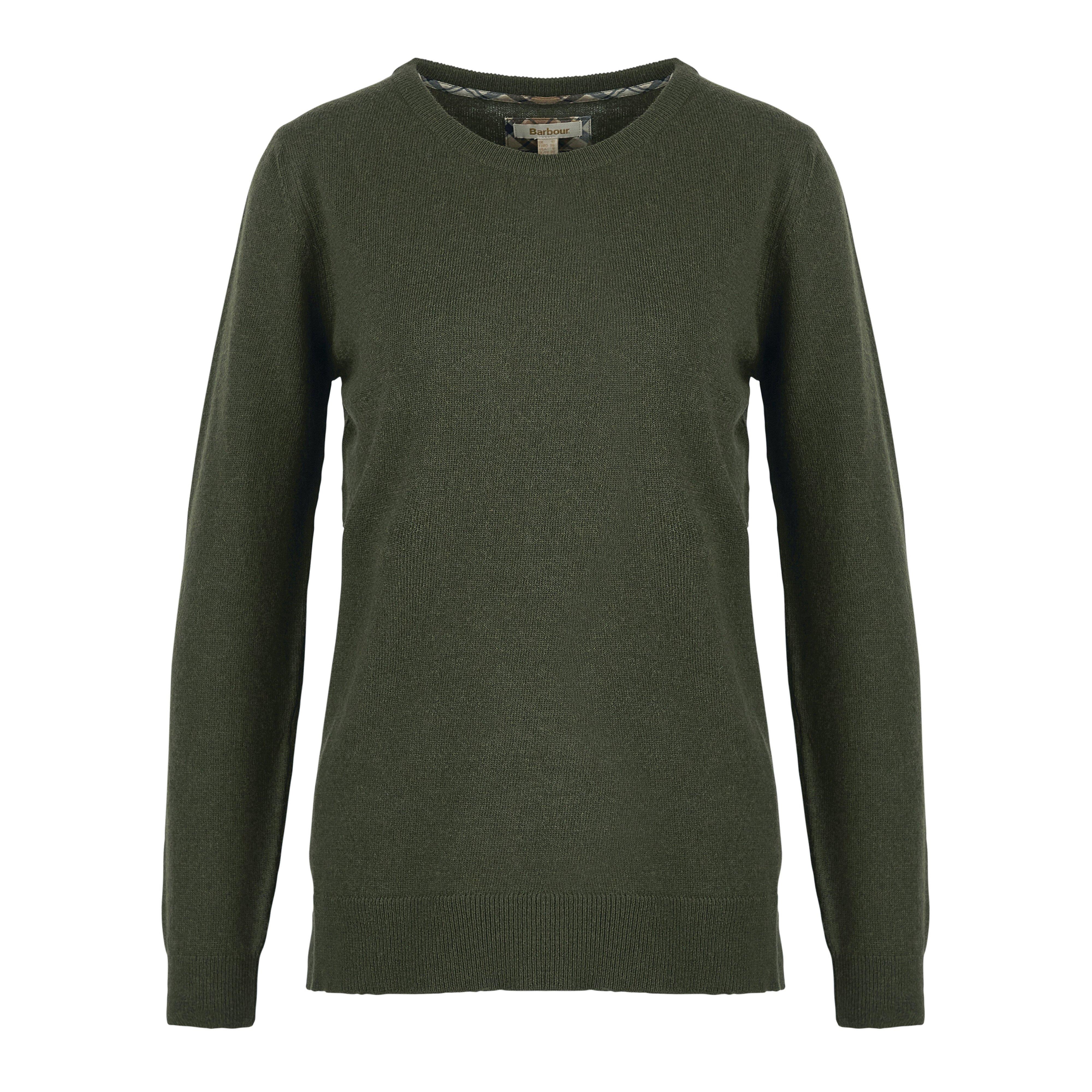 Womens Pendle Knitted Jumper Warm Olive/Fawn