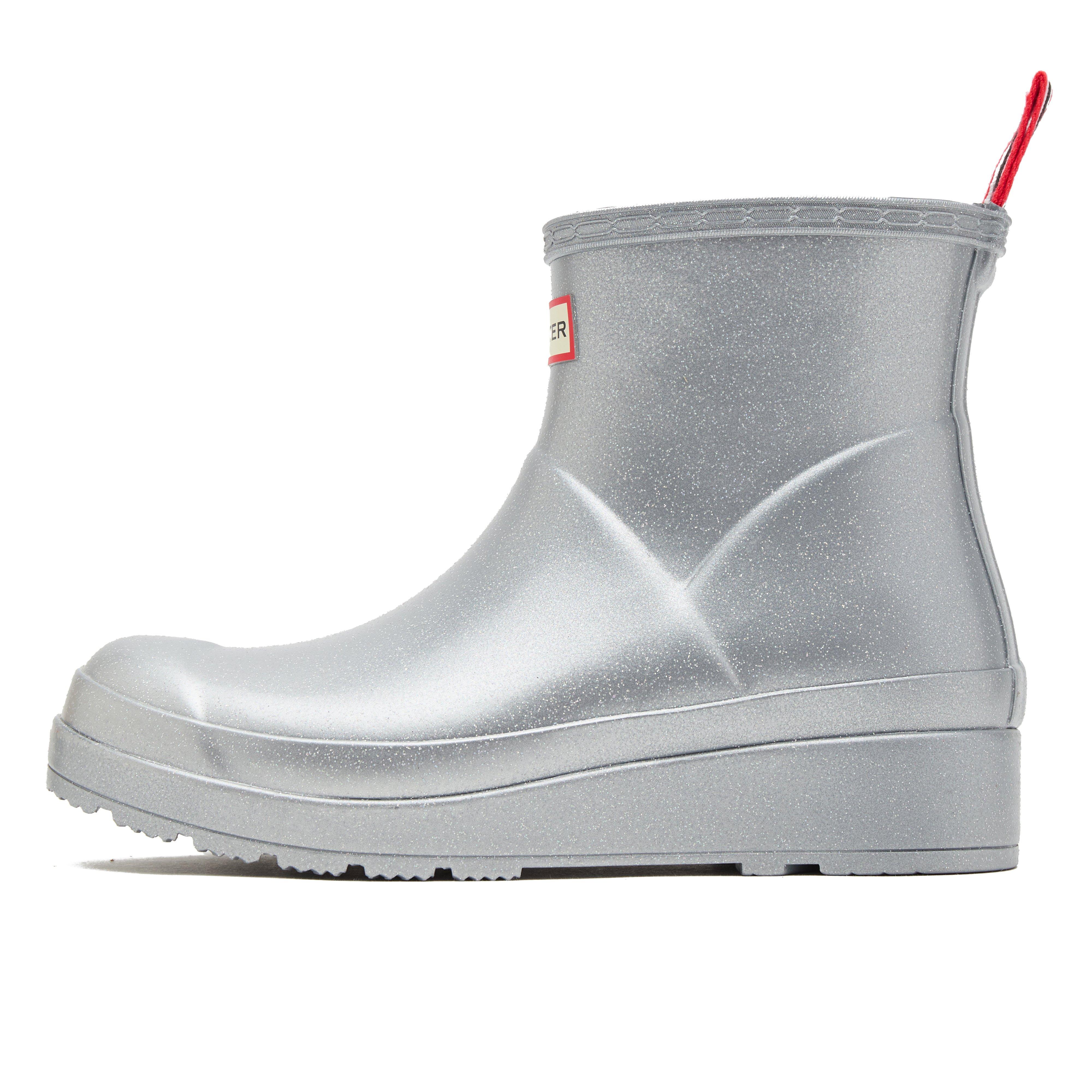 Womens Play Short Cosmic Wellington Boots Silver