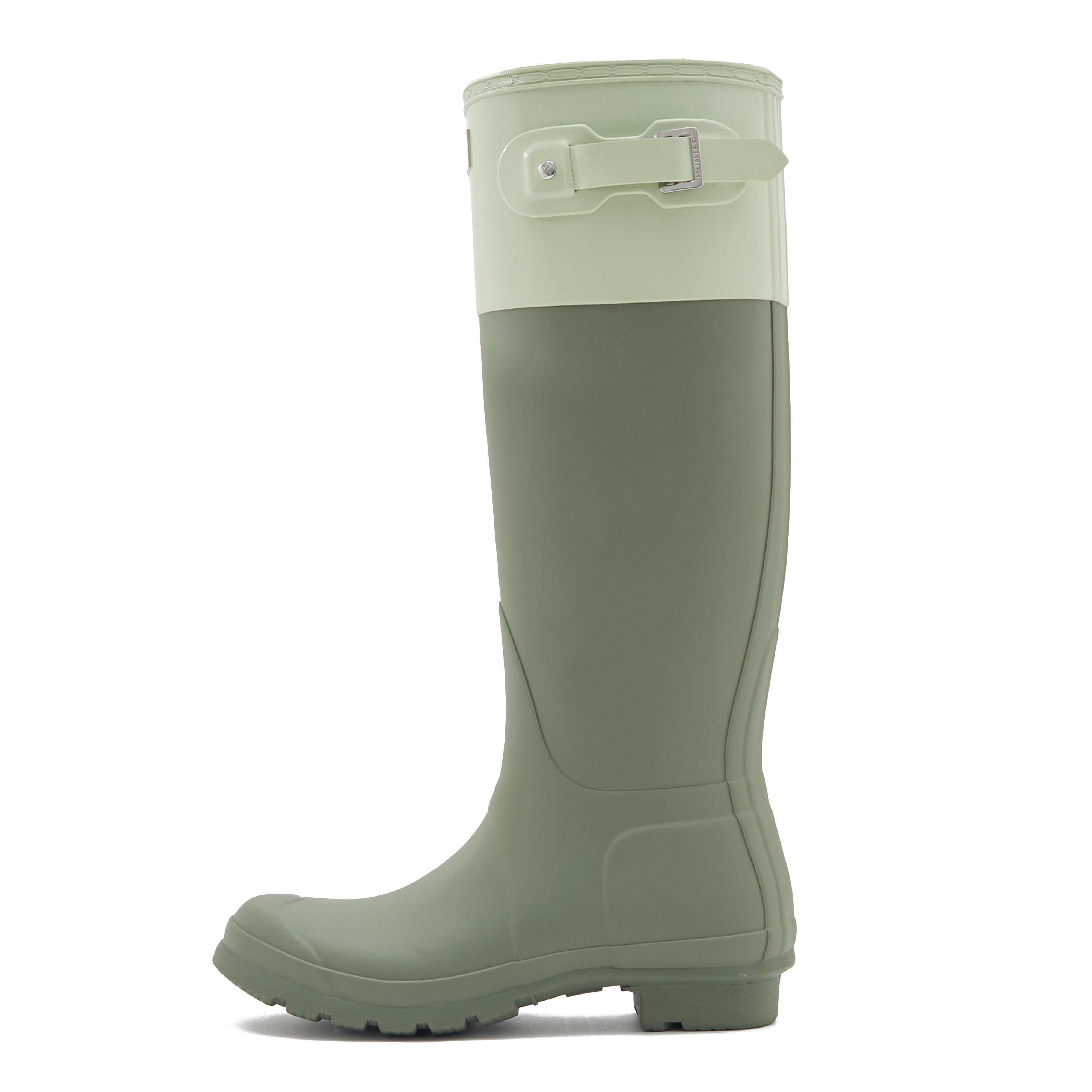 Womens Original Tall Colour Block Wellington Boots Lichen Green/Muffled Green