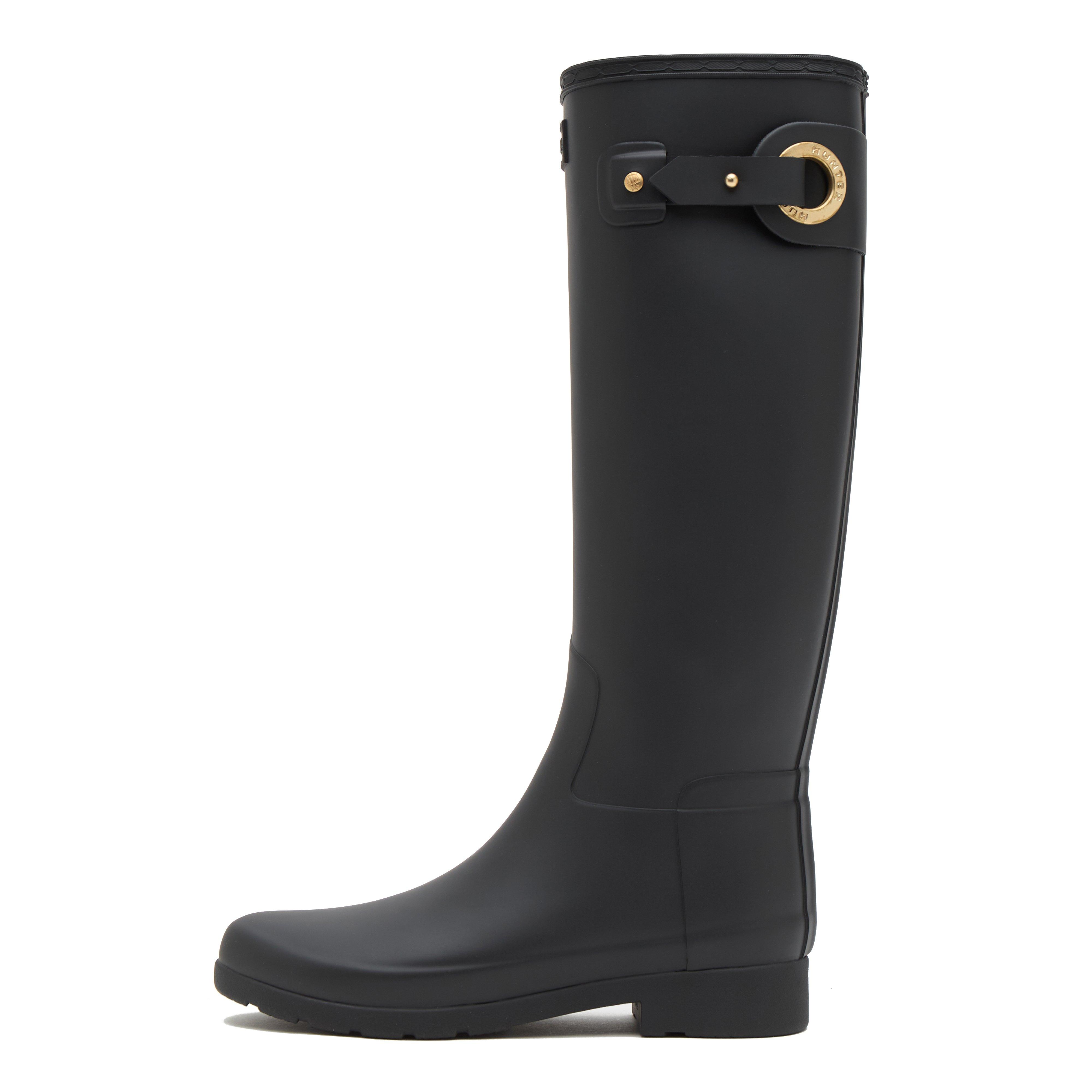 Womens Refined Tall Eyelet Buckle Wellington Boots