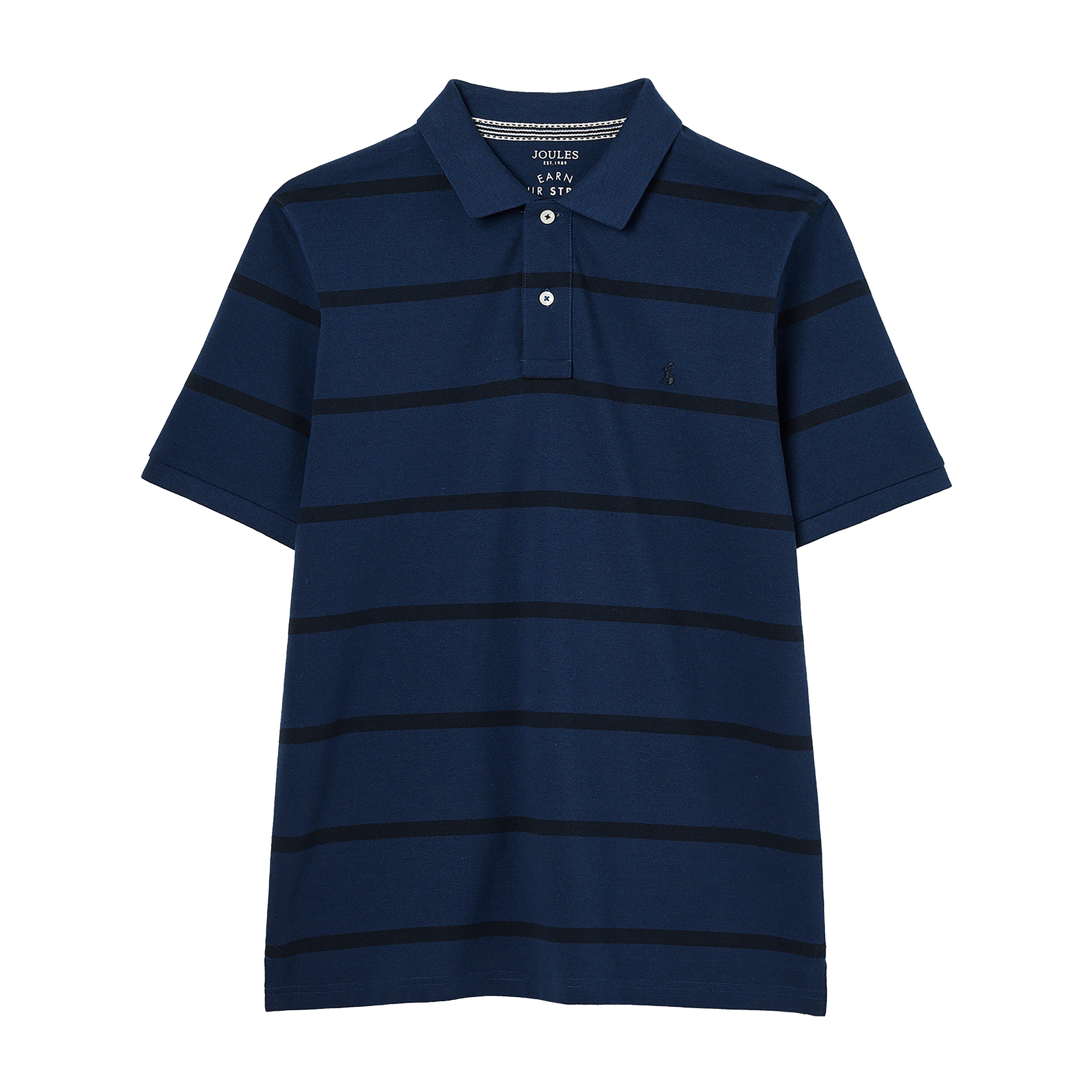 Mens Filbert Classic Fit Striped Polo Shirt Blue