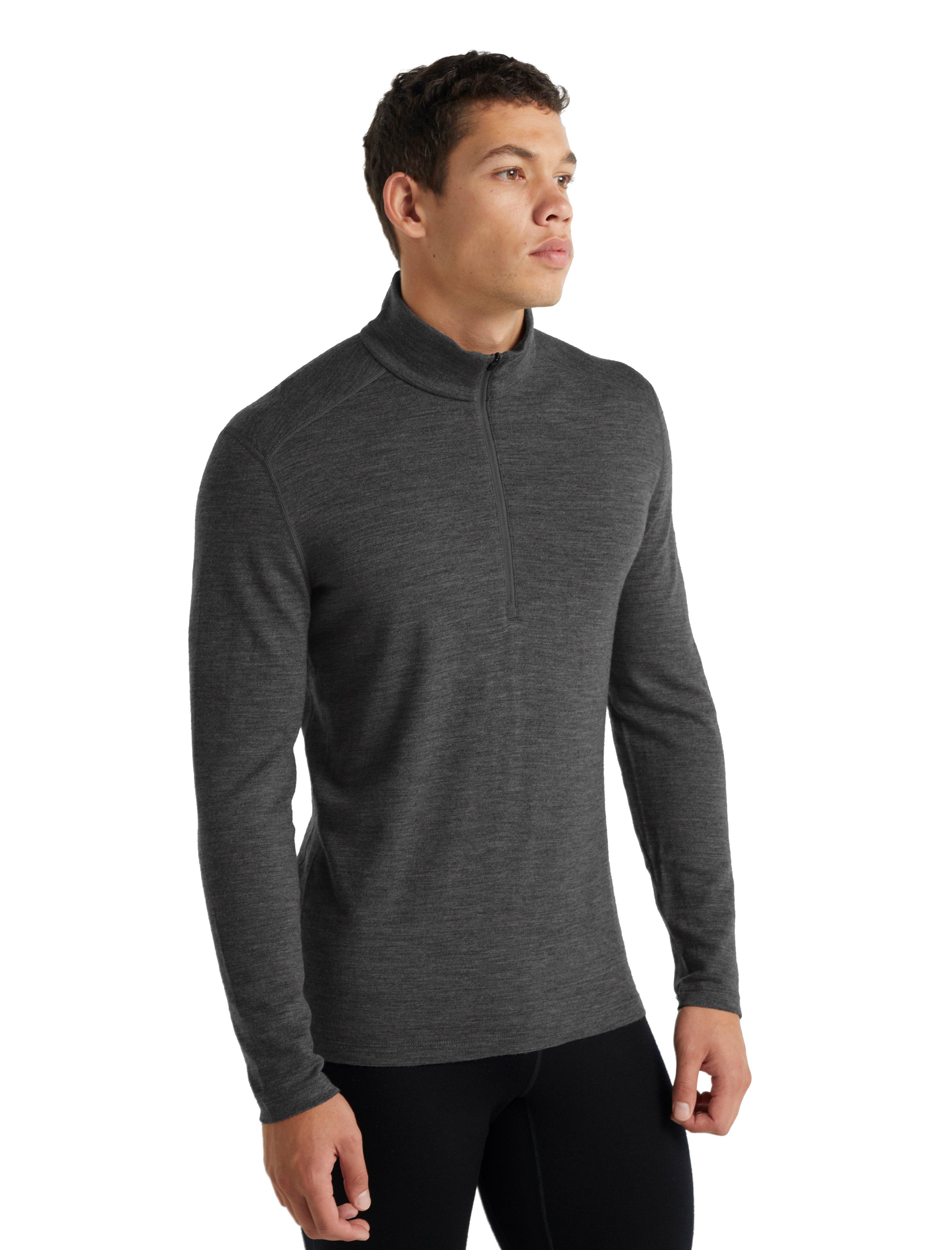 Icebreaker Men's Merino 260 Tech Long Sleeve Half Zip Thermal Top -  Gritstone Heather, Men's Baselayers