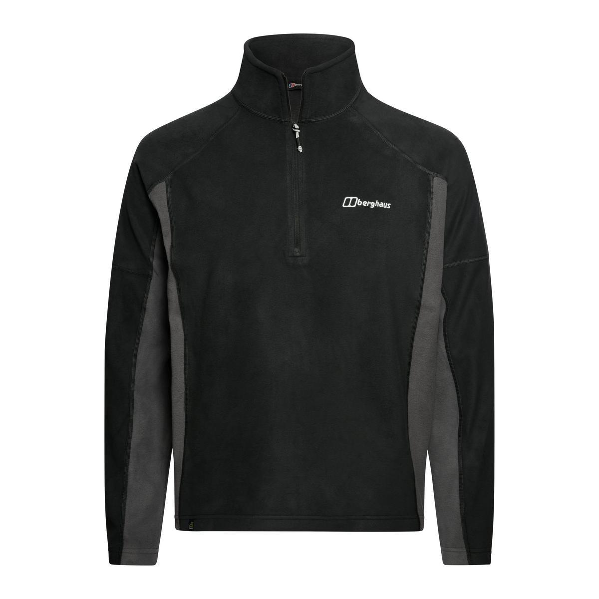 Men s Hartsop 1 2 Zip Fleece Jet Black Grey Pinstripe