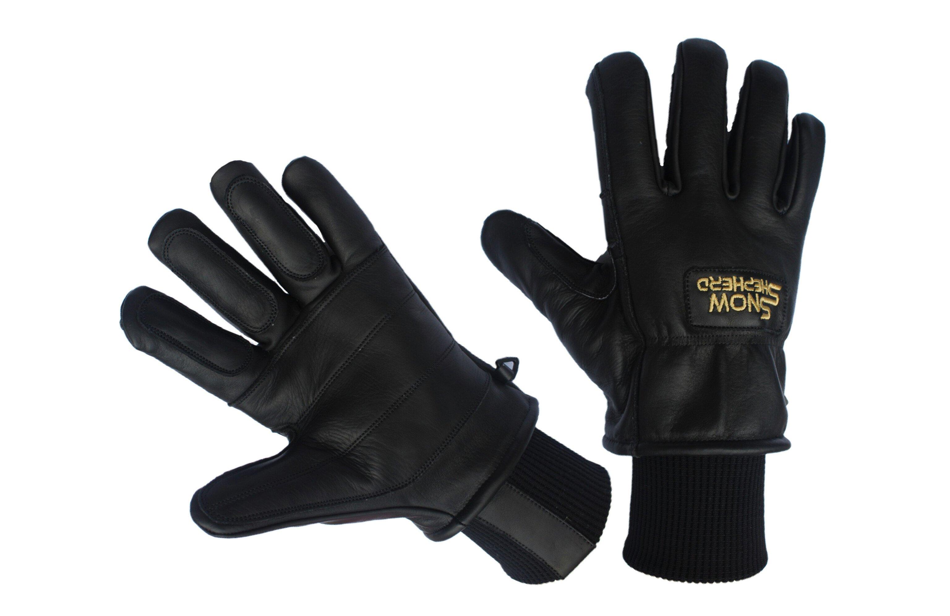 Snow Shepherd Ski-Guide Pro Leather Ski Gloves Black Tiso UK