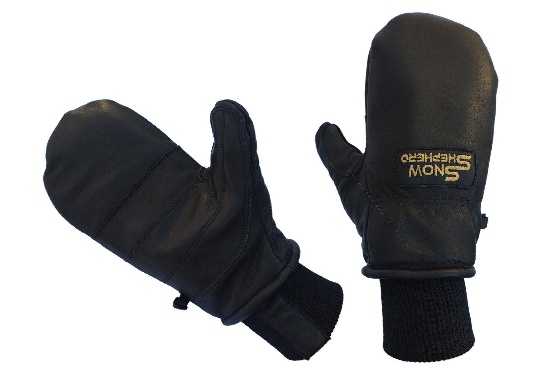 Ski-Guide Pro Leather Ski Mittens Black