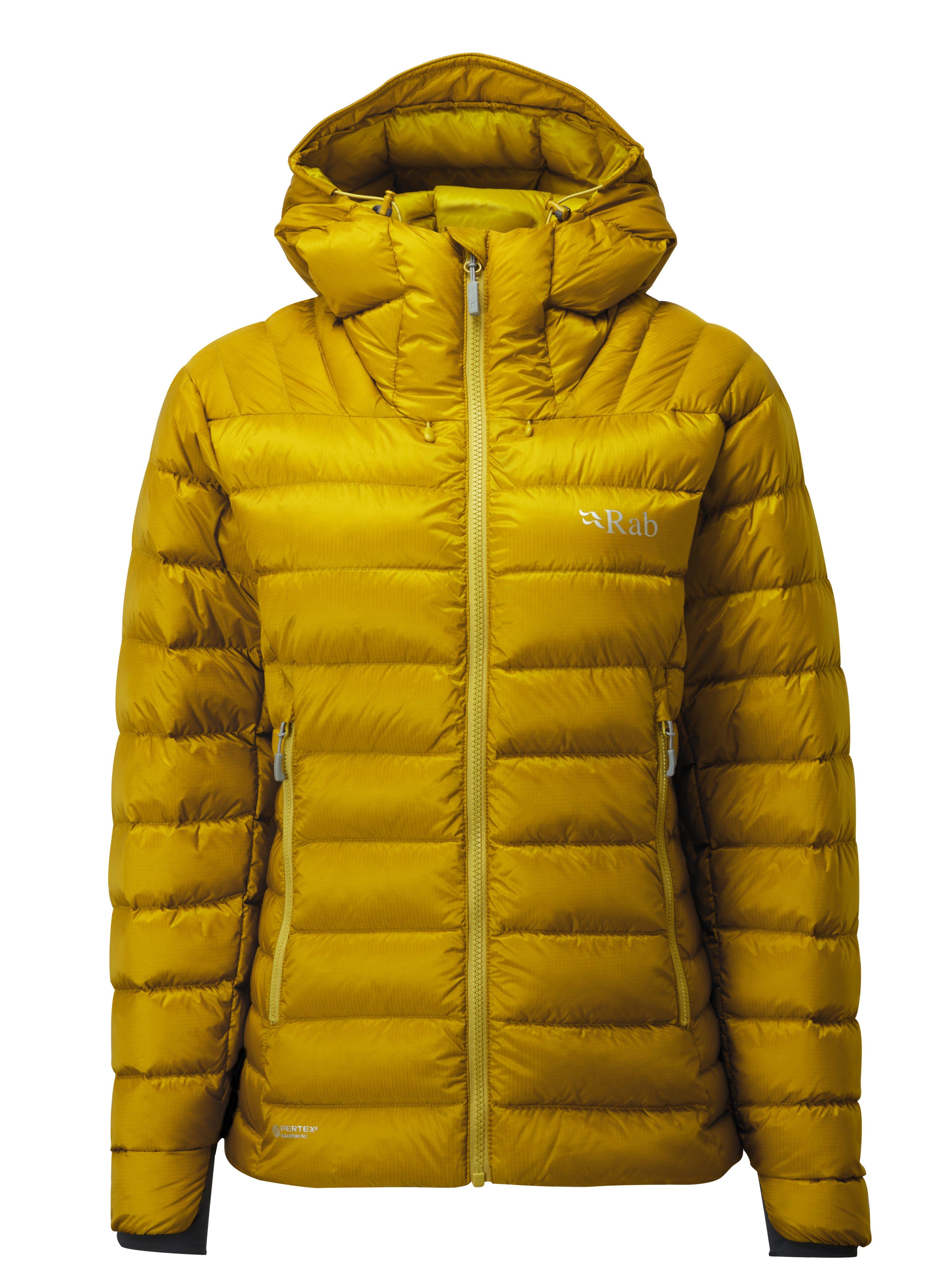 rab yellow down jacket