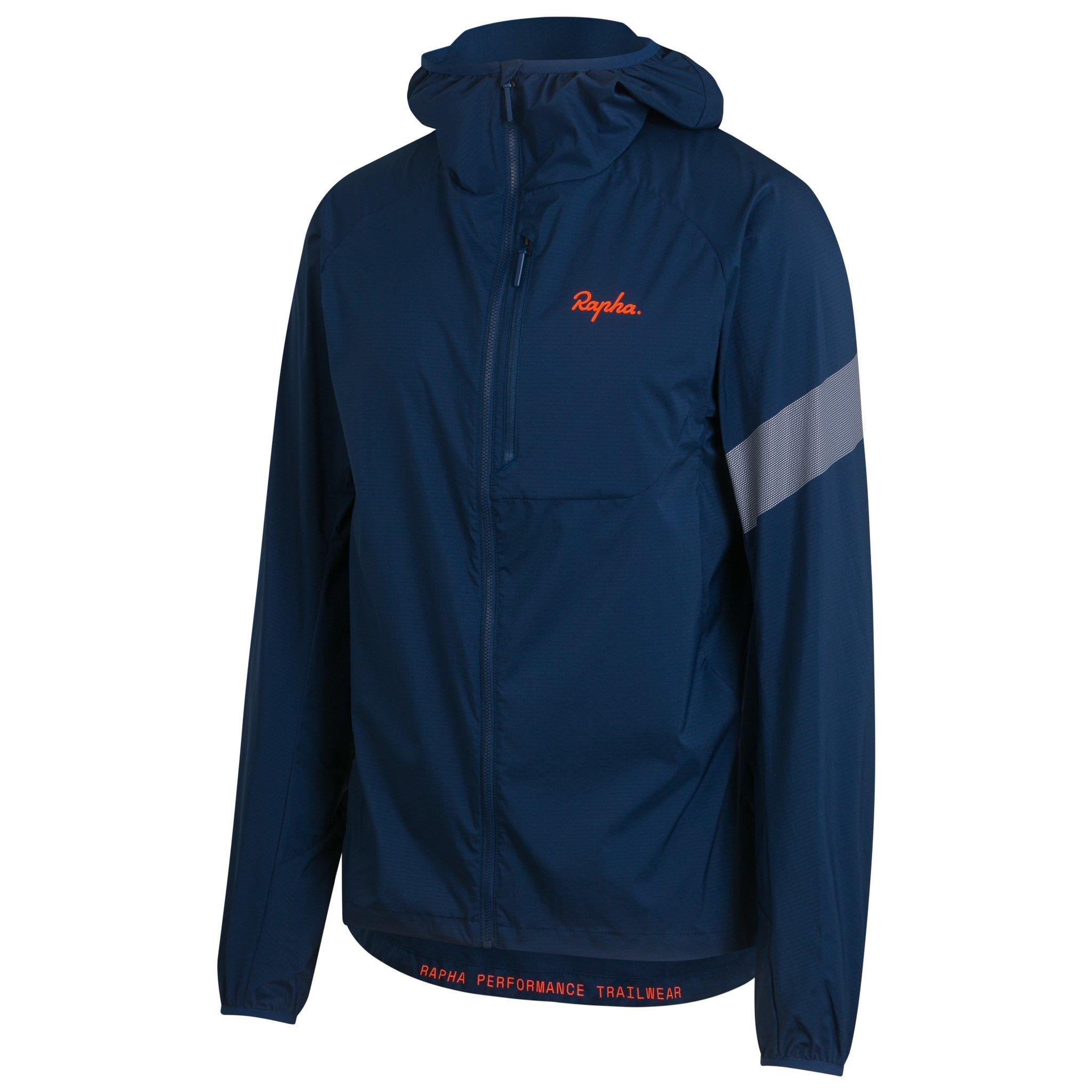 Men's Rapha Trail Lightweight Jacket - Navy / Orange | MTB Jackets | Tiso UK