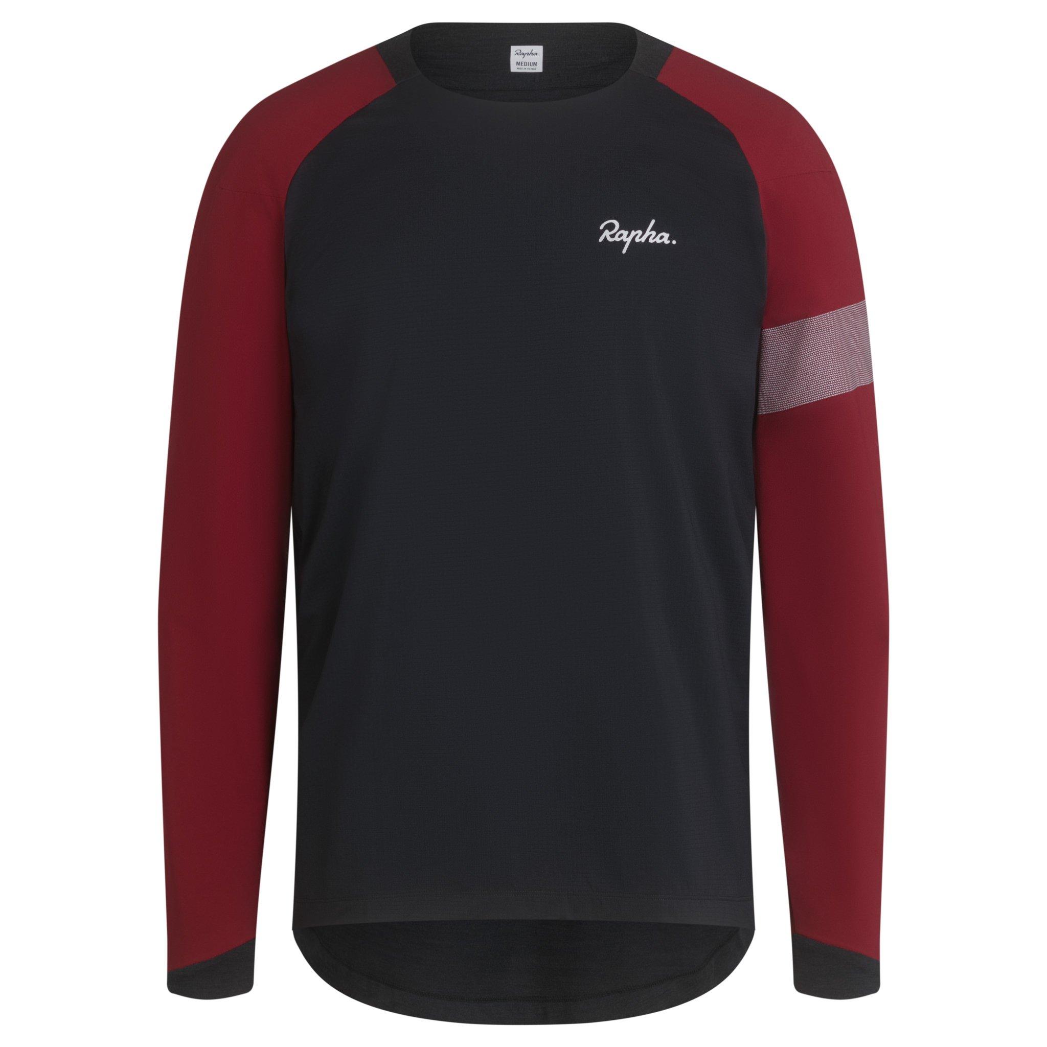 Men's Rapha Trail Windblock Jersey - Black / Dark Red