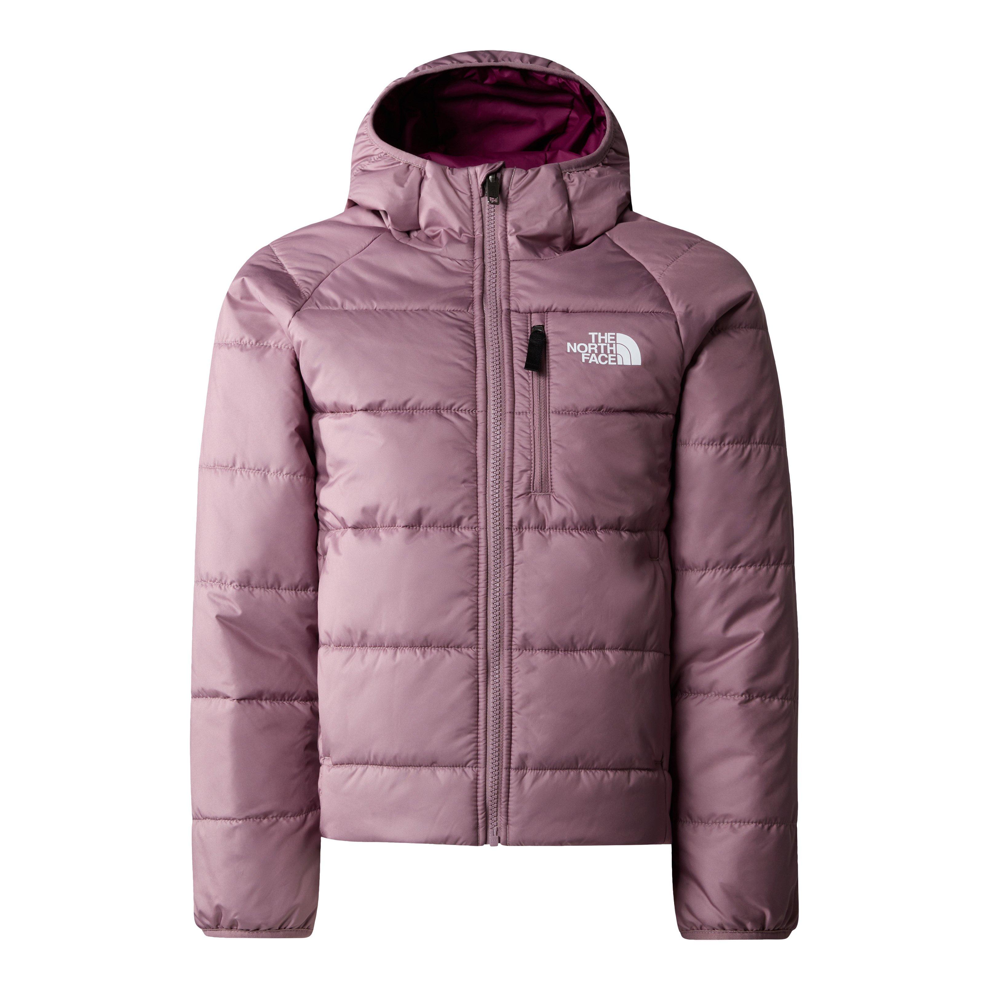 Black north face jacket with pink sale logo