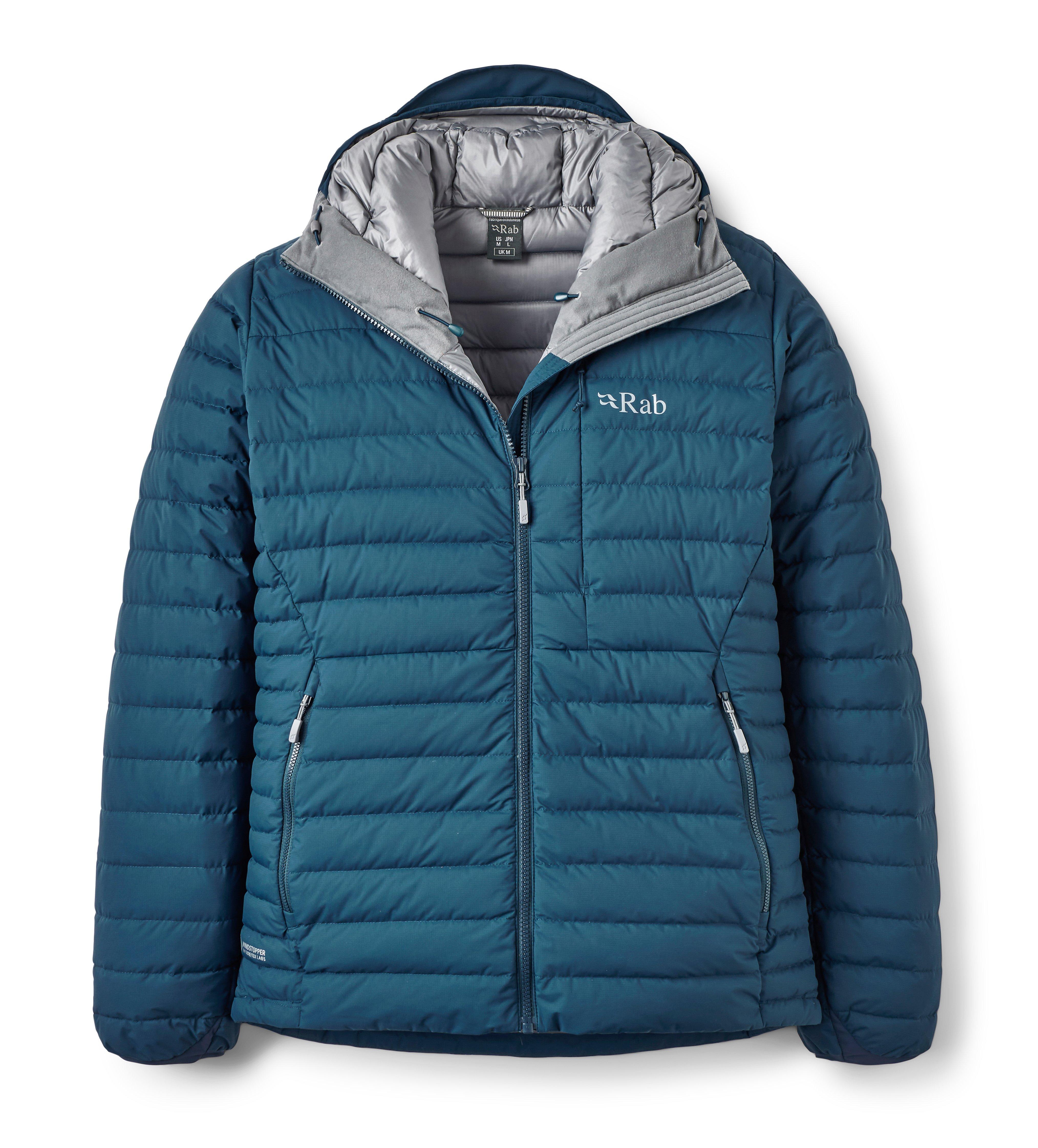 Rab Men's Microlight Windstopper Hooded Down Jacket Blue Tiso