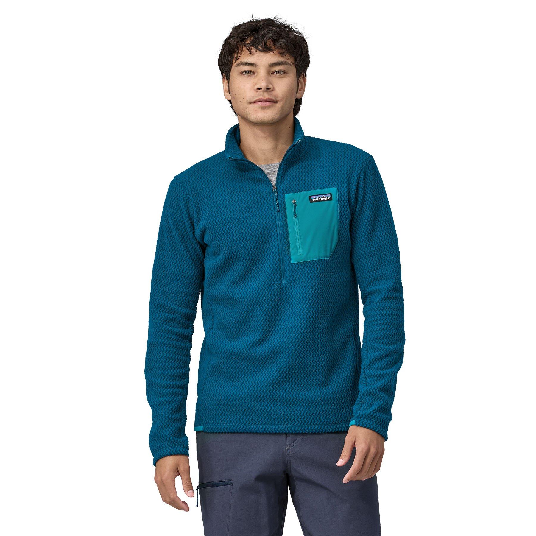 Patagonia Men s R1 Air 1 2 Zip Neck Fleece Blue Tiso