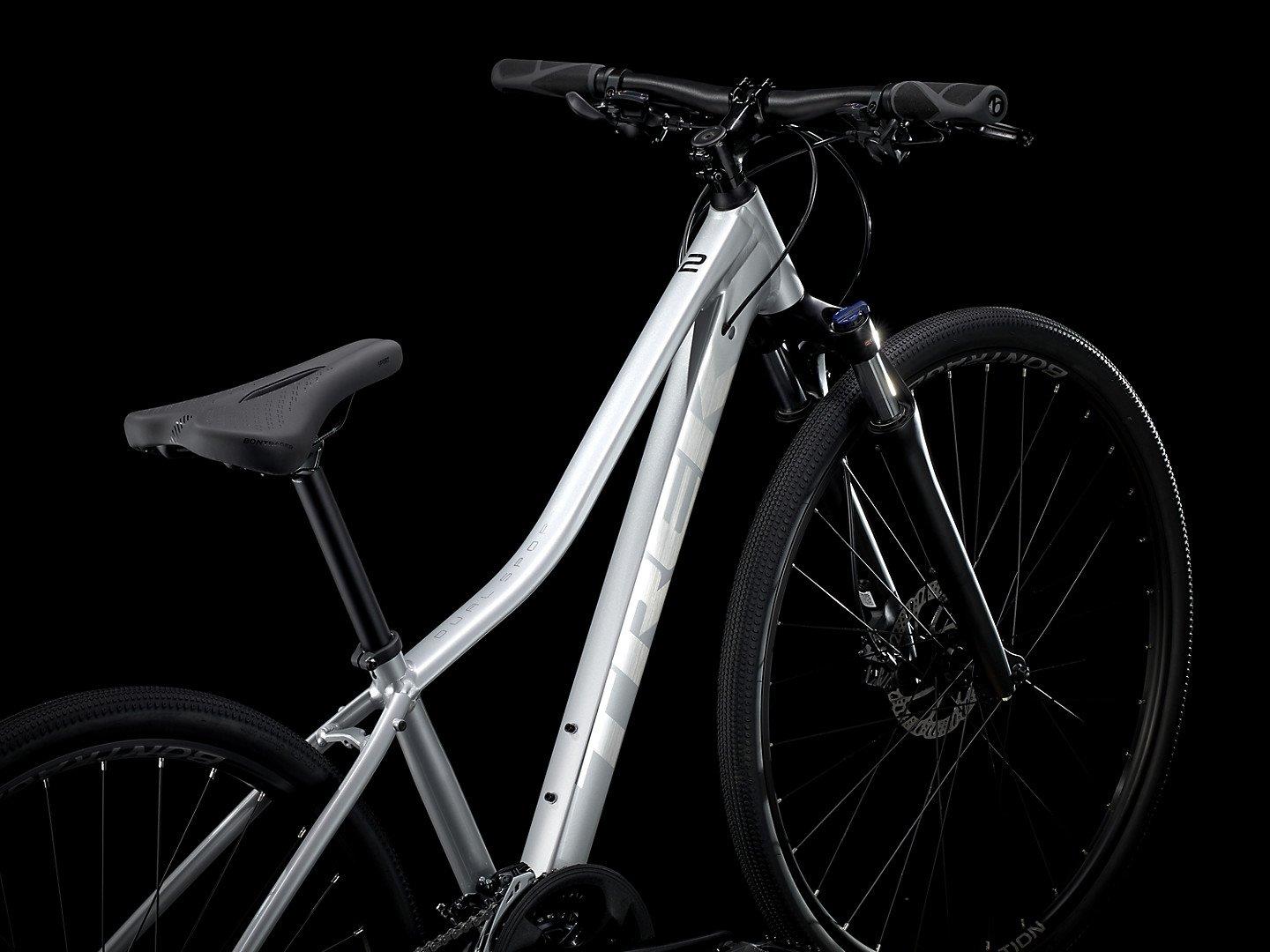 Trek Women s Dual Sport 2 Hybrid Bike 2021 Silver Women s Hybrid Bikes Tiso UK