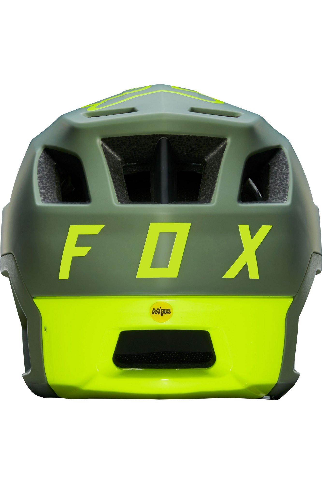 Green Fox Adventure Helmet Fox V1 Revn Flo Yellow Helmet