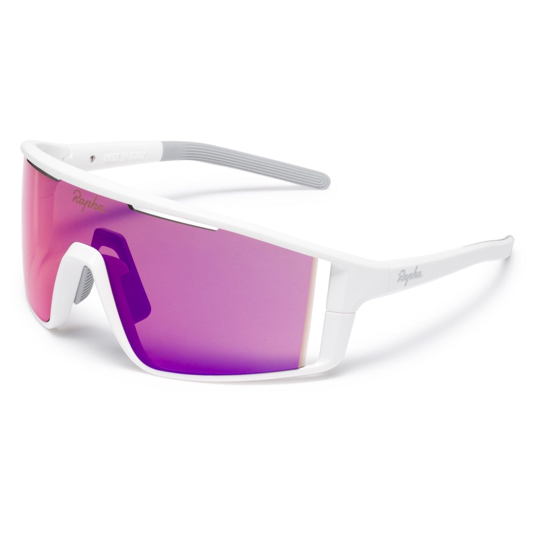 Unisex Rapha Pro Team Full Frame Glasses White Pink Cycling Eyewear Tiso UK