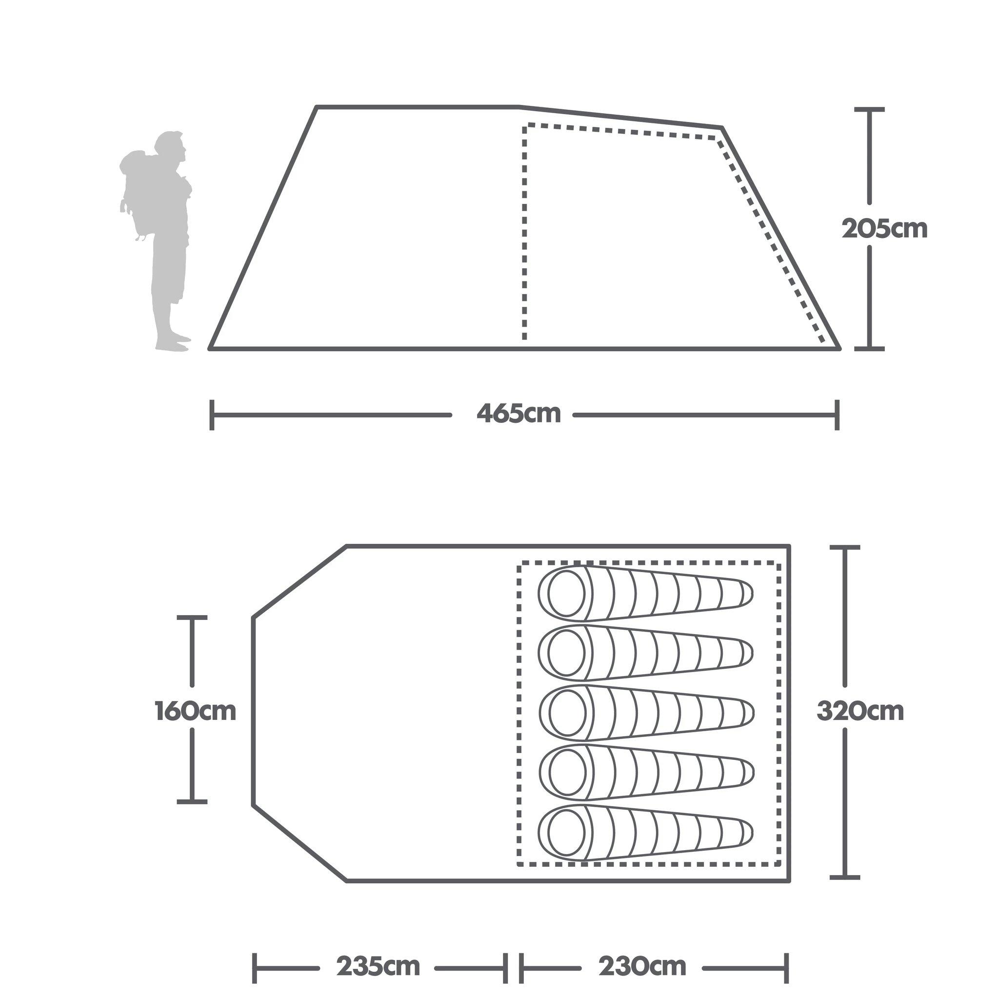 Eurohike rydal 500 shop 5 man tent